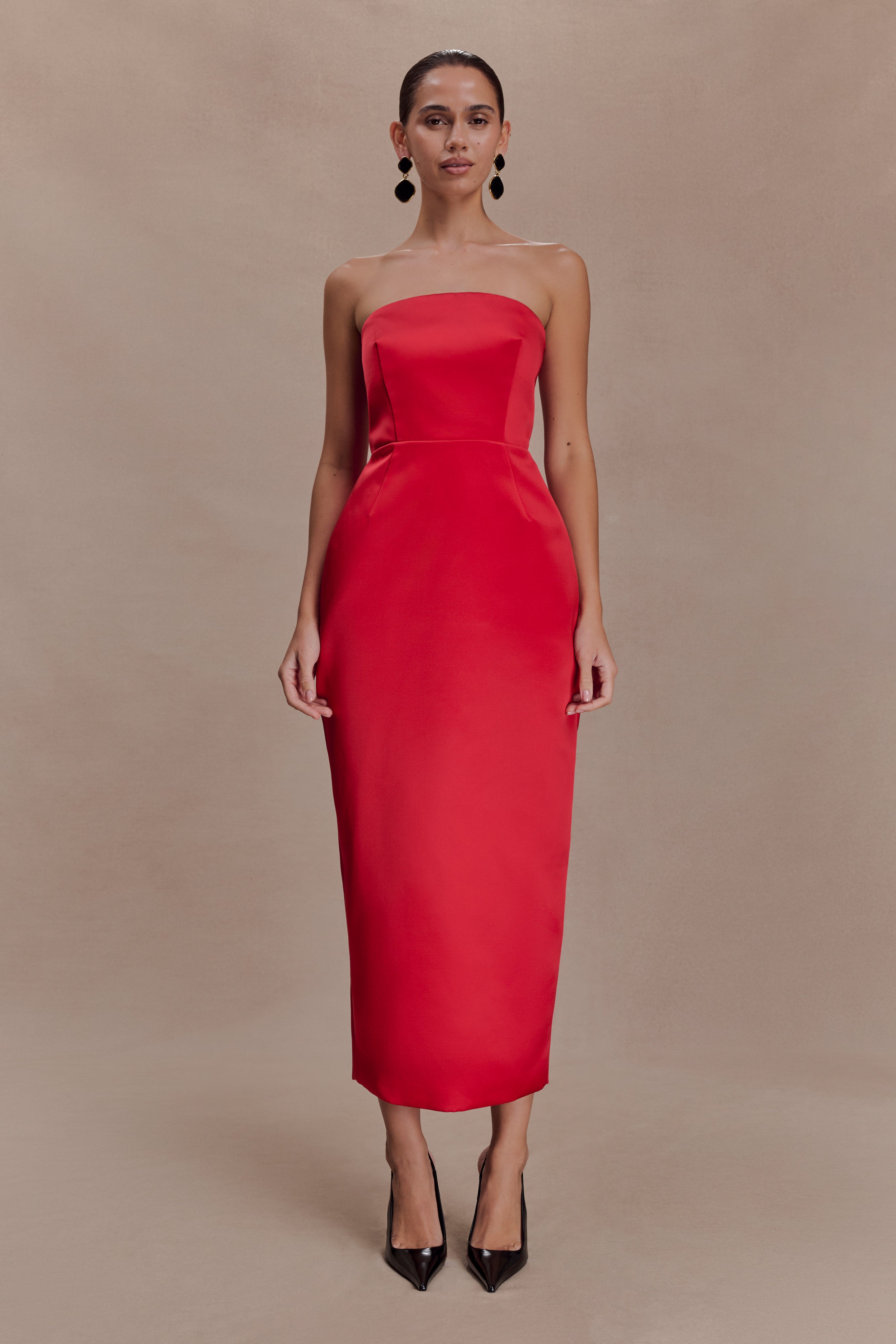 Ophelia Peplum Satin Maxi Dress