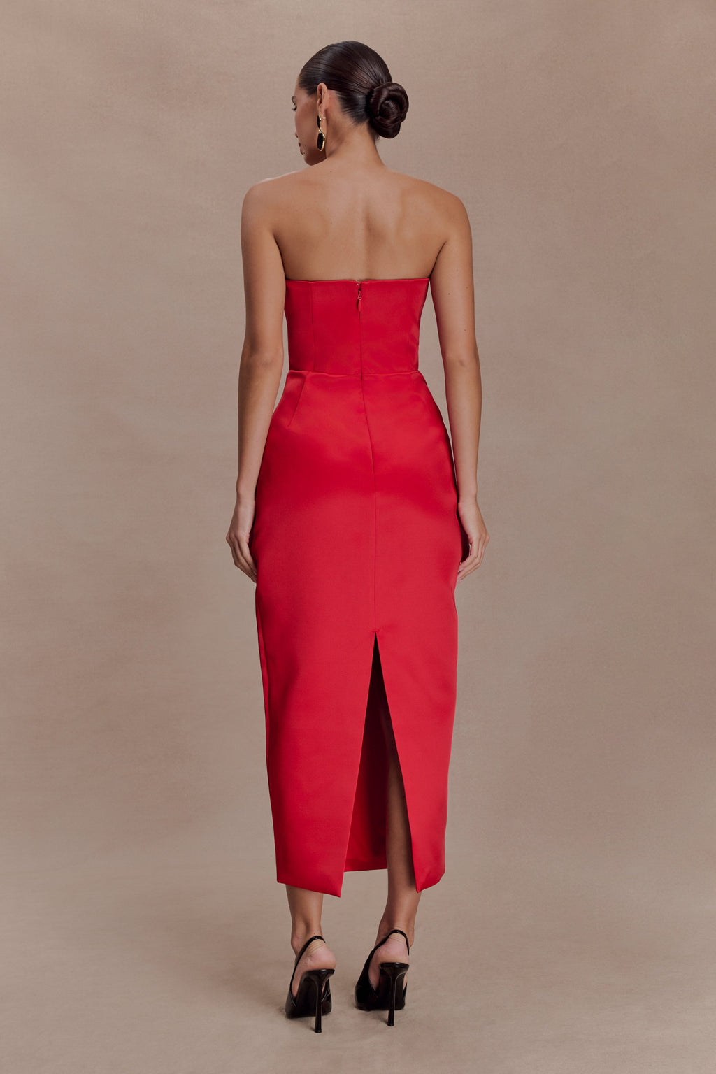 Ophelia Peplum Satin Maxi Dress