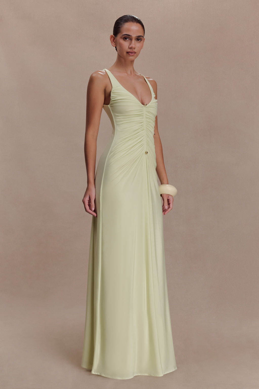 Perrie Slinky Ruched Maxi Dress