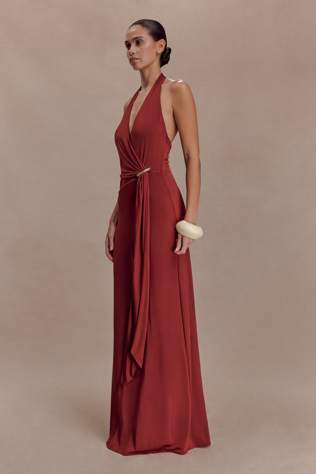 Veda Slinky Halter Maxi Dress