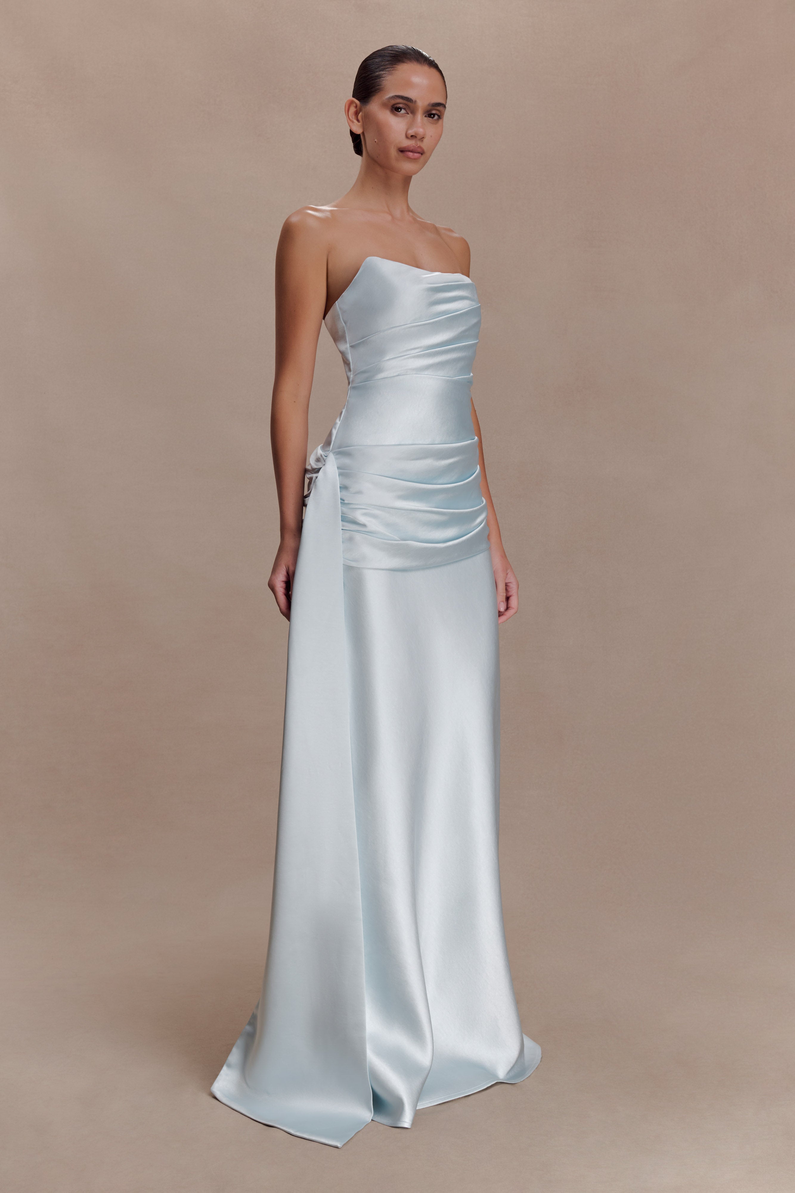 Sarah Strapless Maxi Dress With Waist Tie