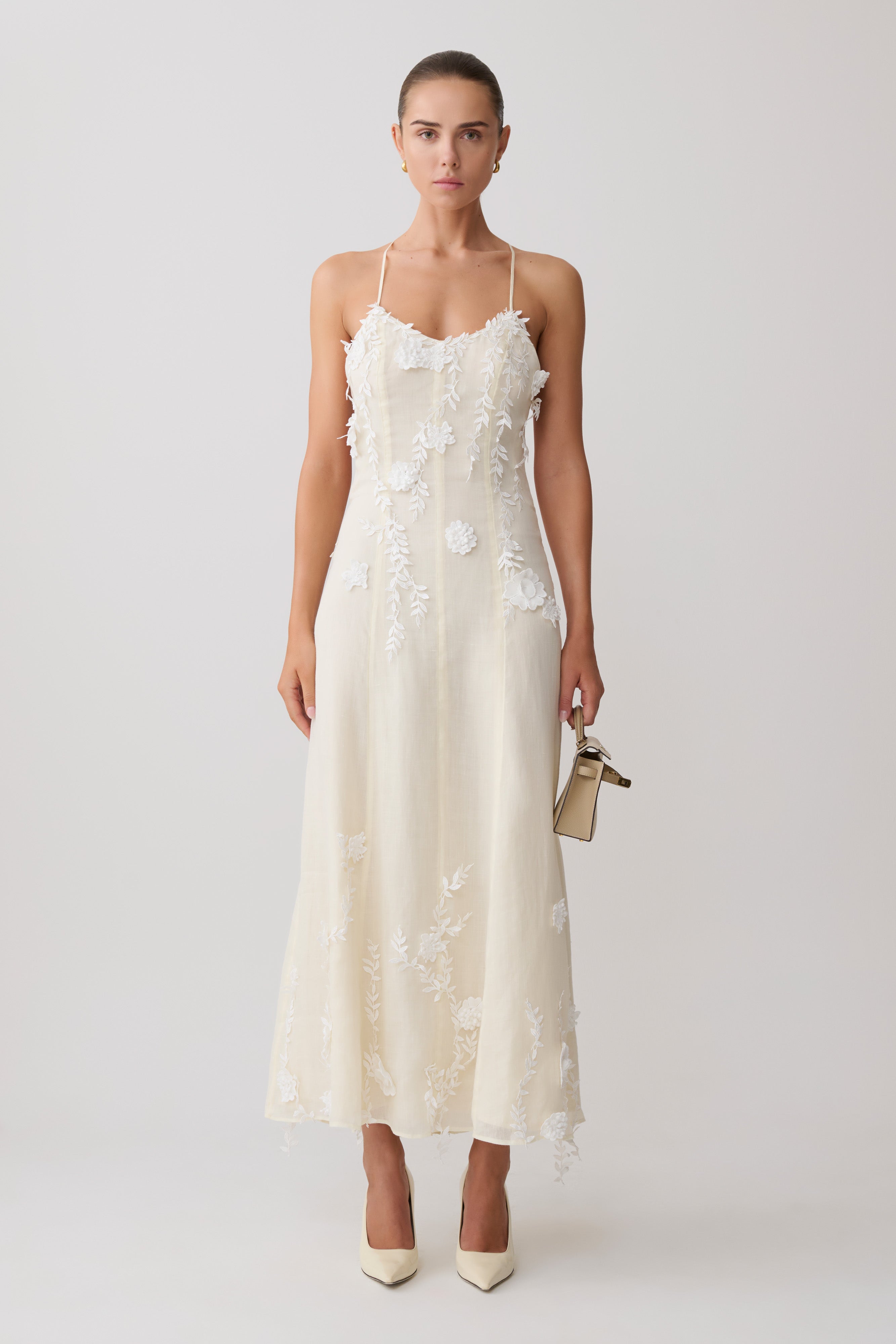 Odette Floral Lace Midi Dress