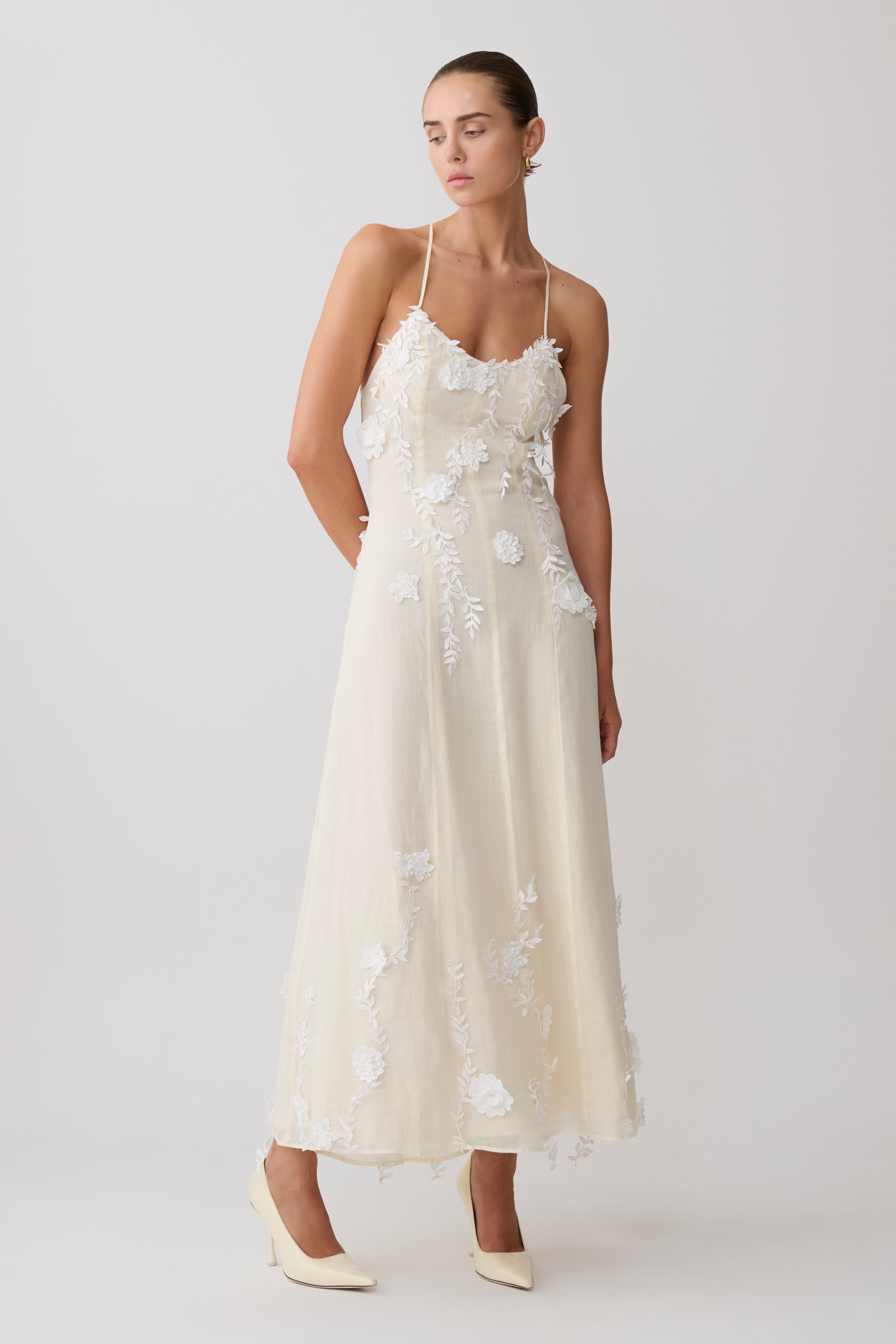 Odette Floral Lace Midi Dress