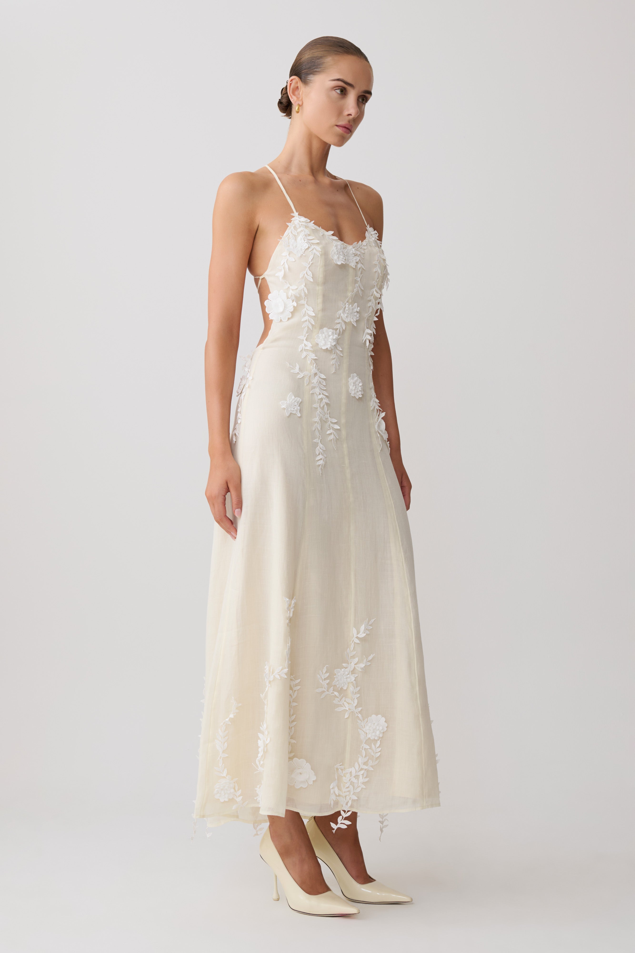 Odette Floral Lace Midi Dress