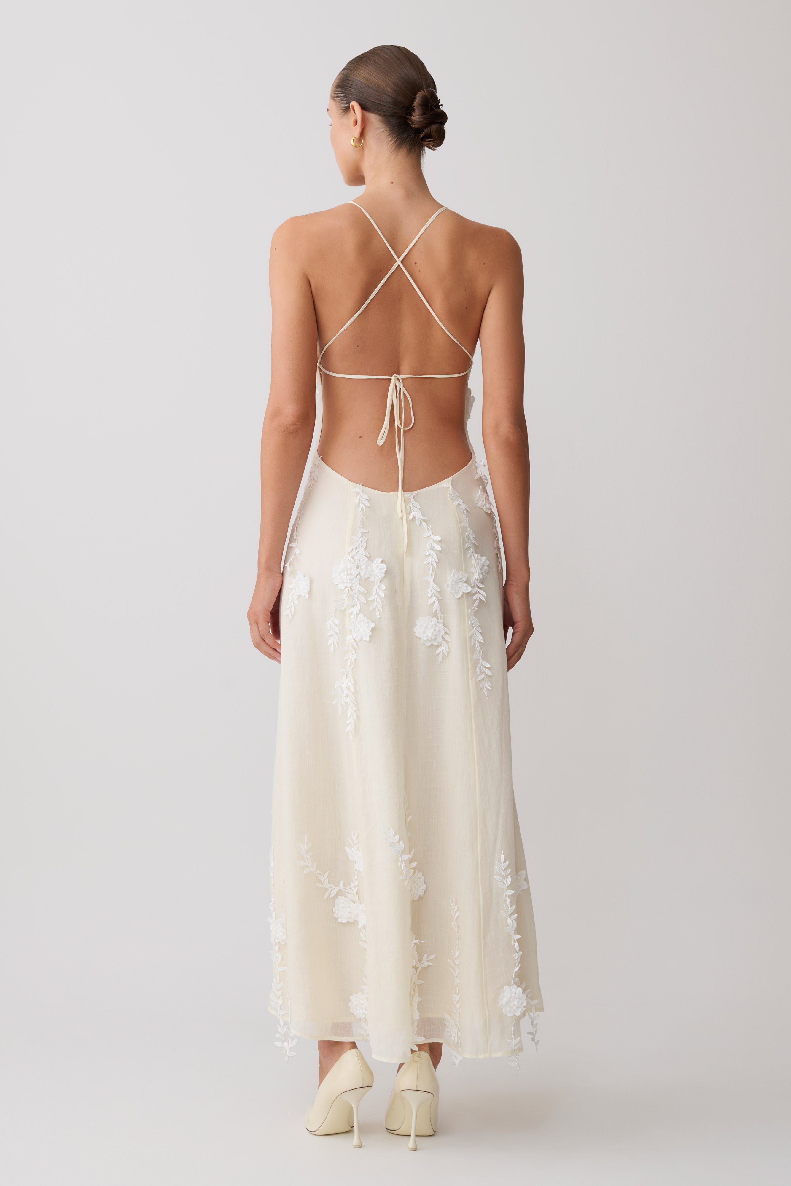Odette Floral Lace Midi Dress