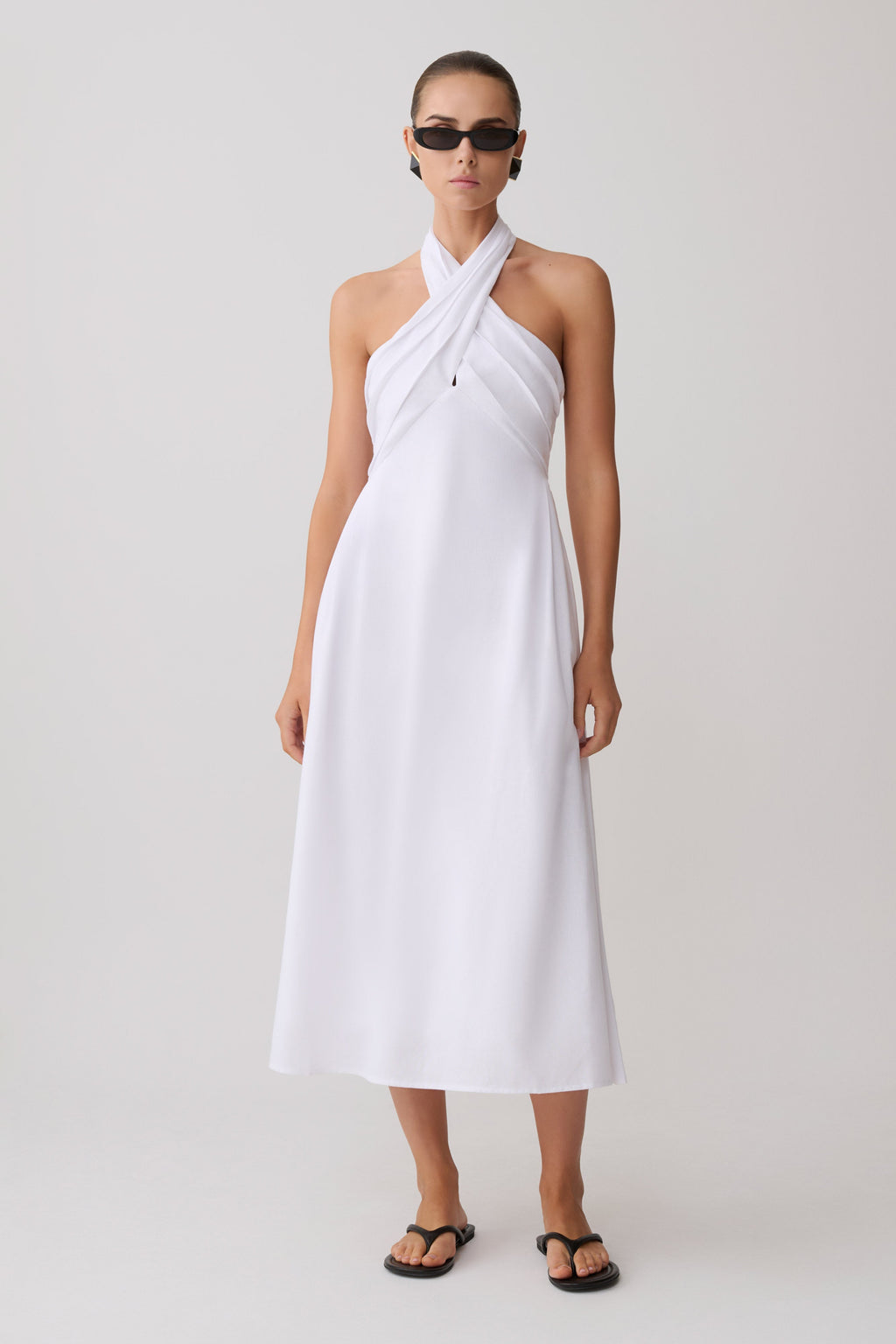 Rosie Linen Halter Midi Dress