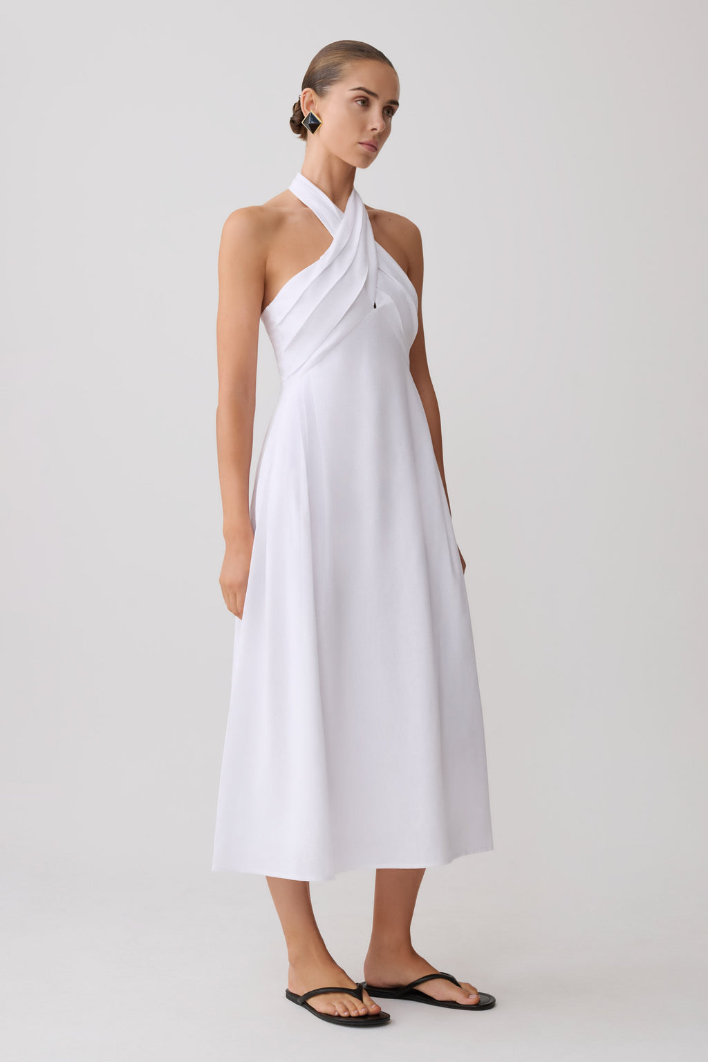 Rosie Linen Halter Midi Dress