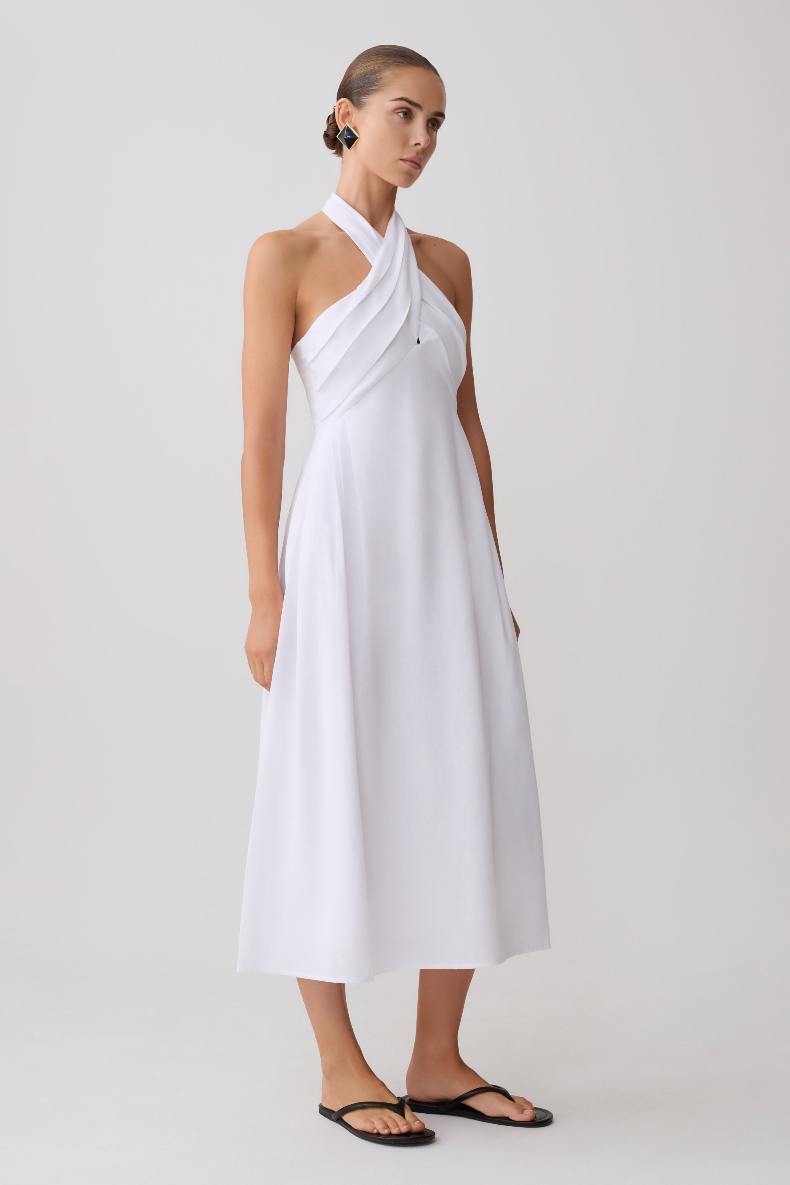 Rosie Linen Halter Midi Dress
