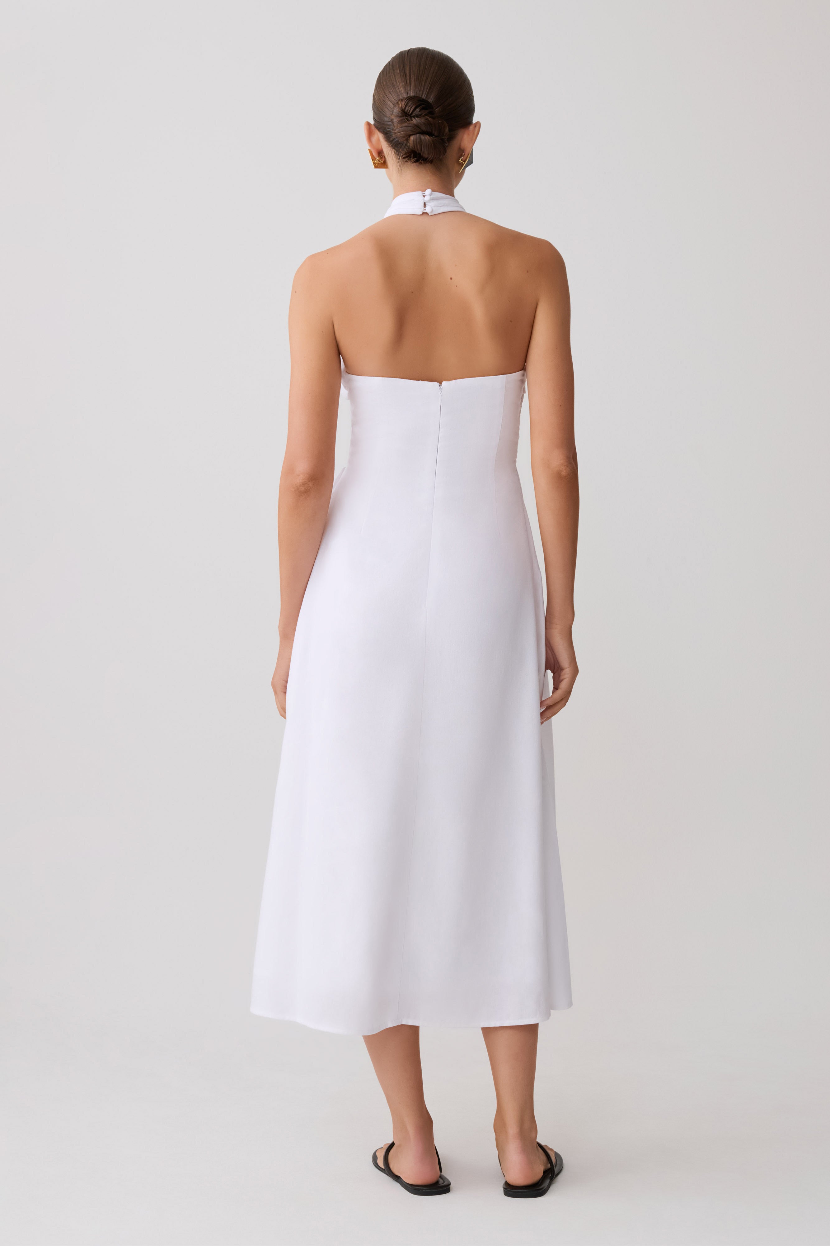 Rosie Linen Halter Midi Dress