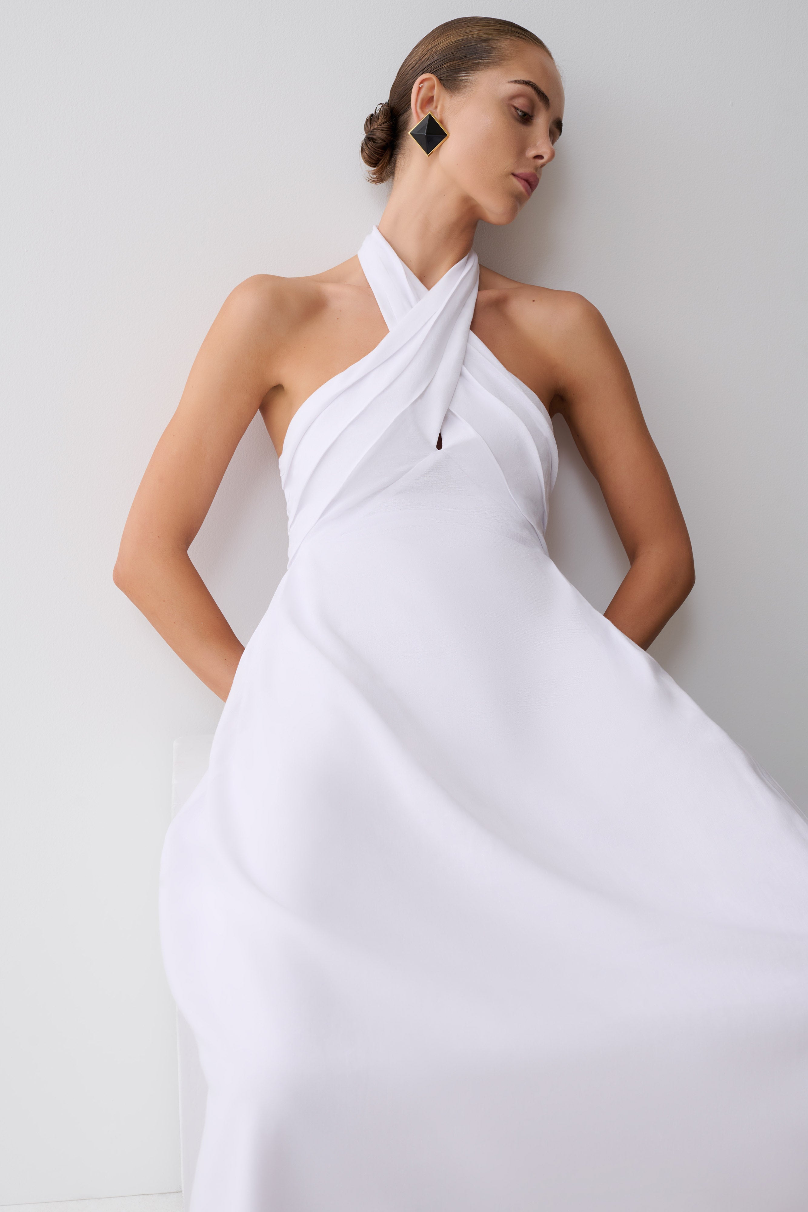 Rosie Linen Halter Midi Dress