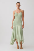 Evelyn Shirred Chiffon Maxi Dress