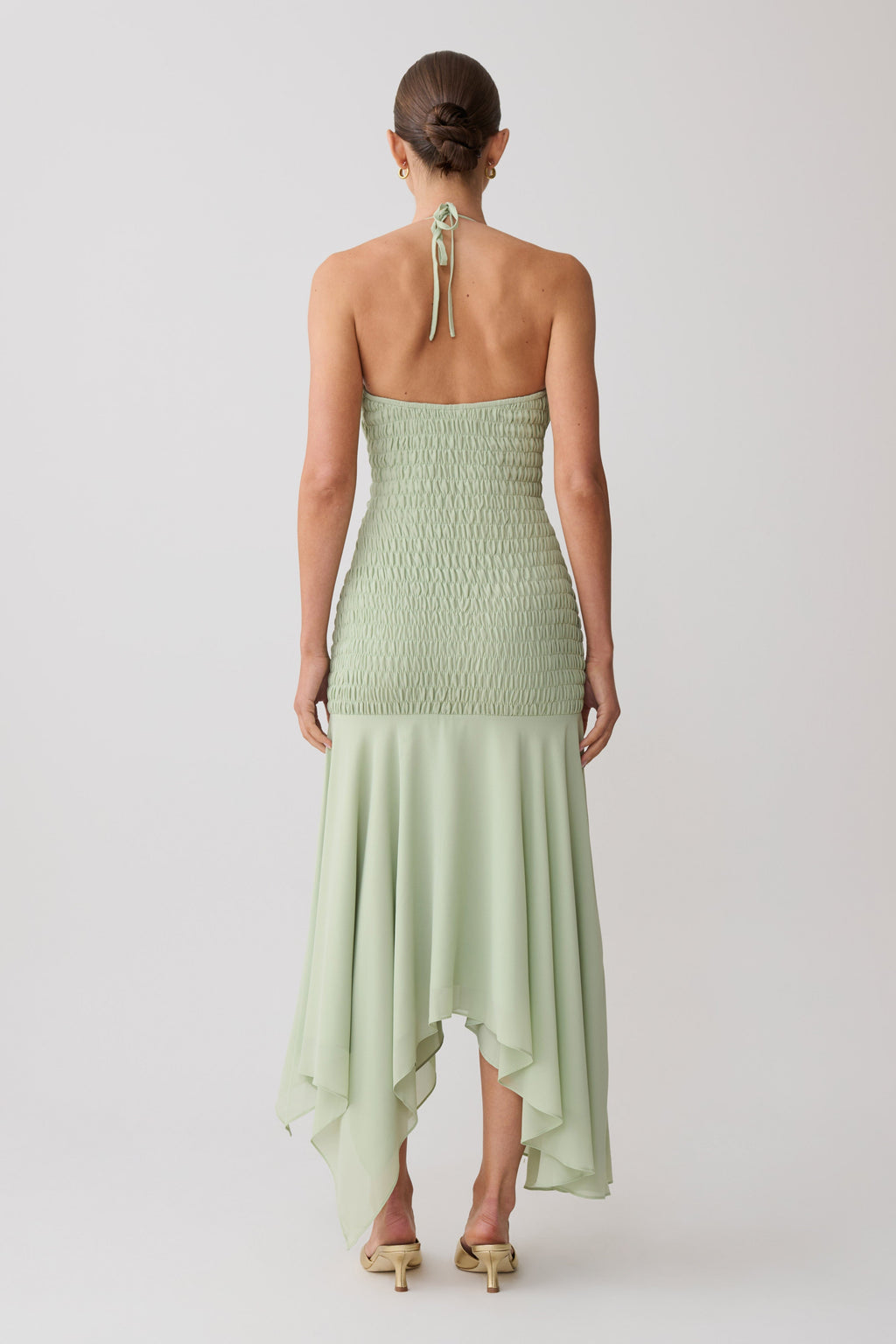 Evelyn Shirred Chiffon Maxi Dress