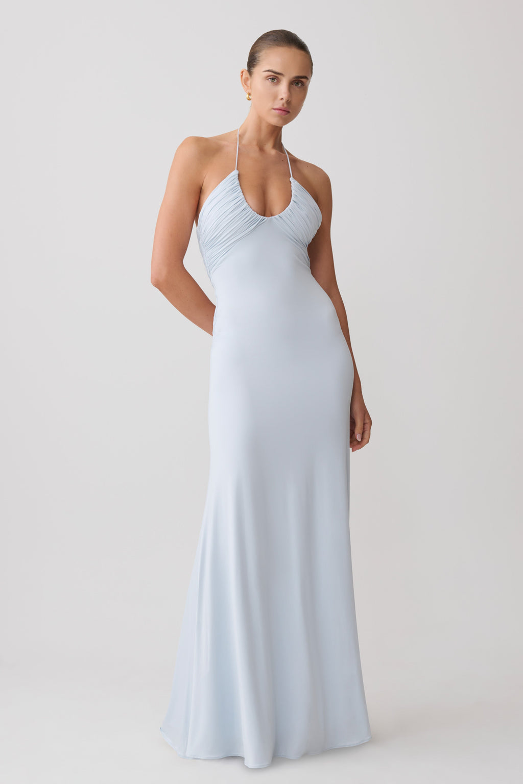 Maely Gathered Slinky Maxi Dress