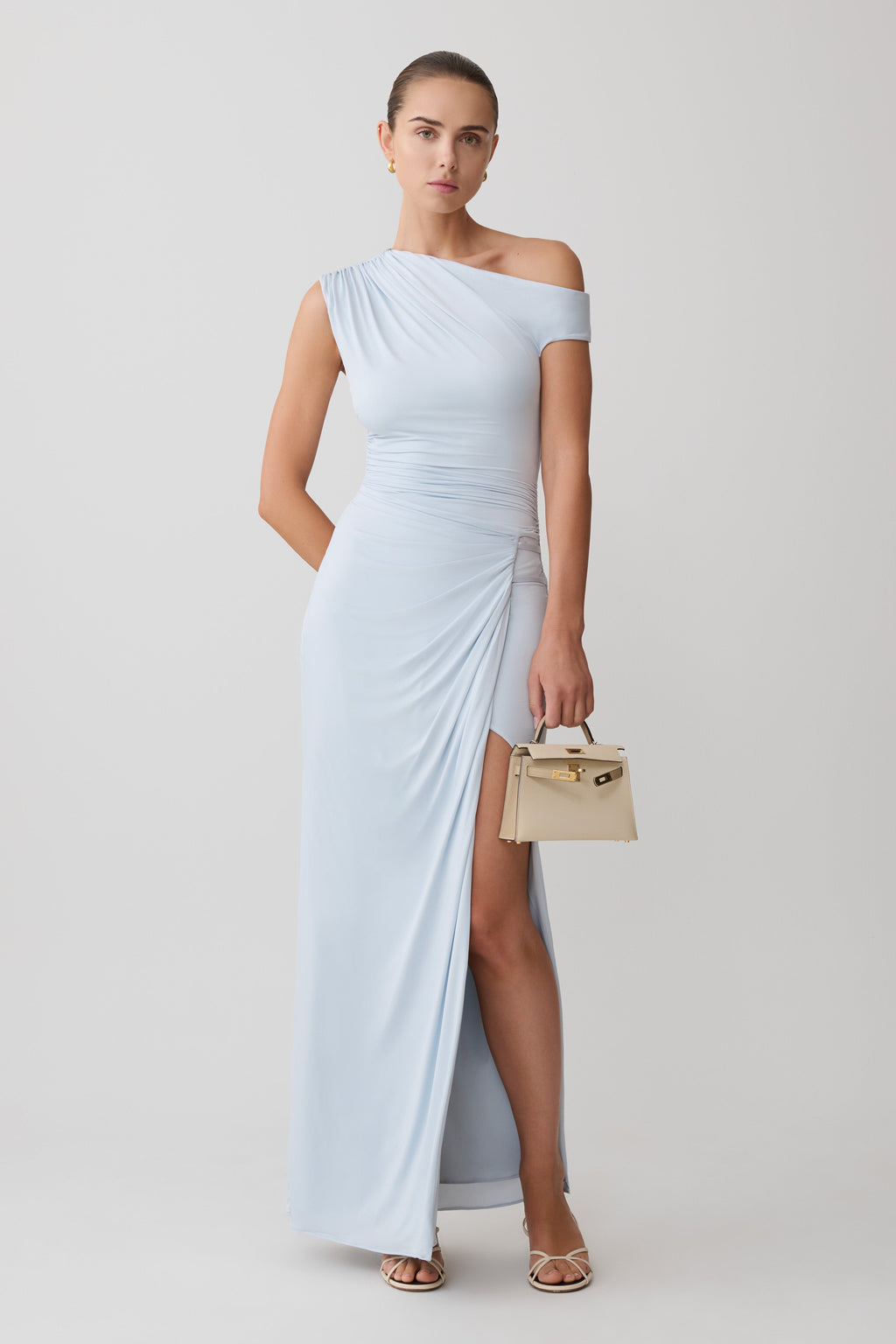 Alyn Off Shoulder Draped Maxi Dress