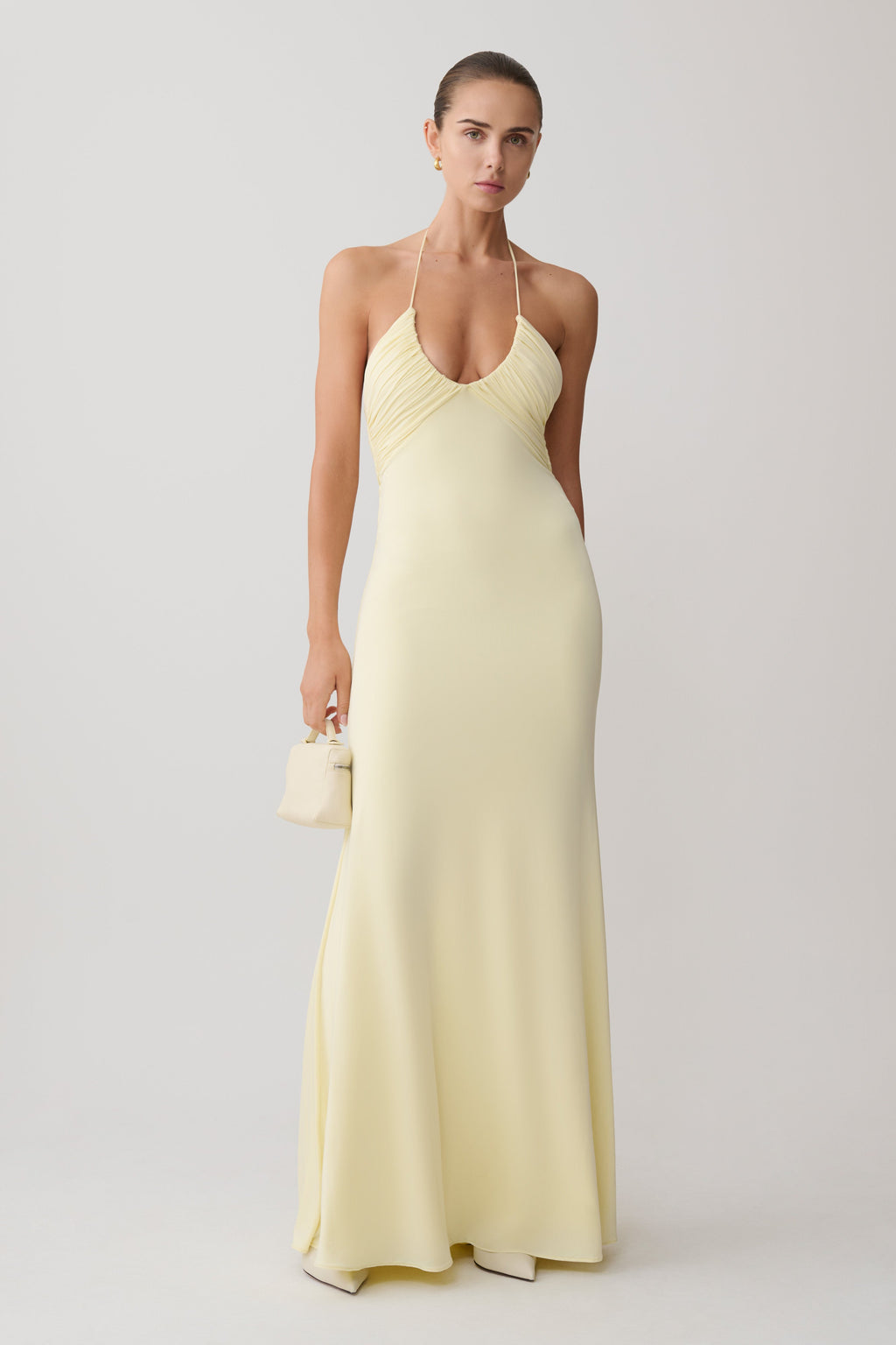 Maely Gathered Slinky Maxi Dress