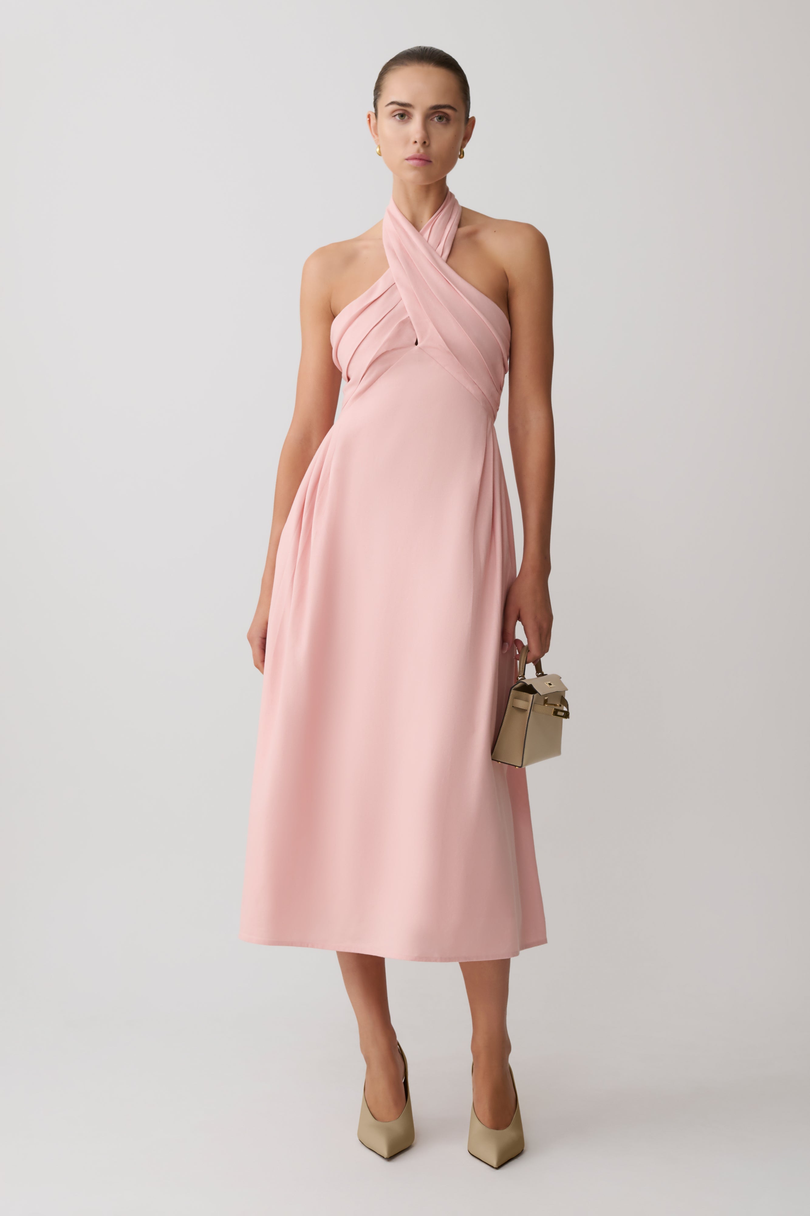 Rosie Linen Halter Midi Dress