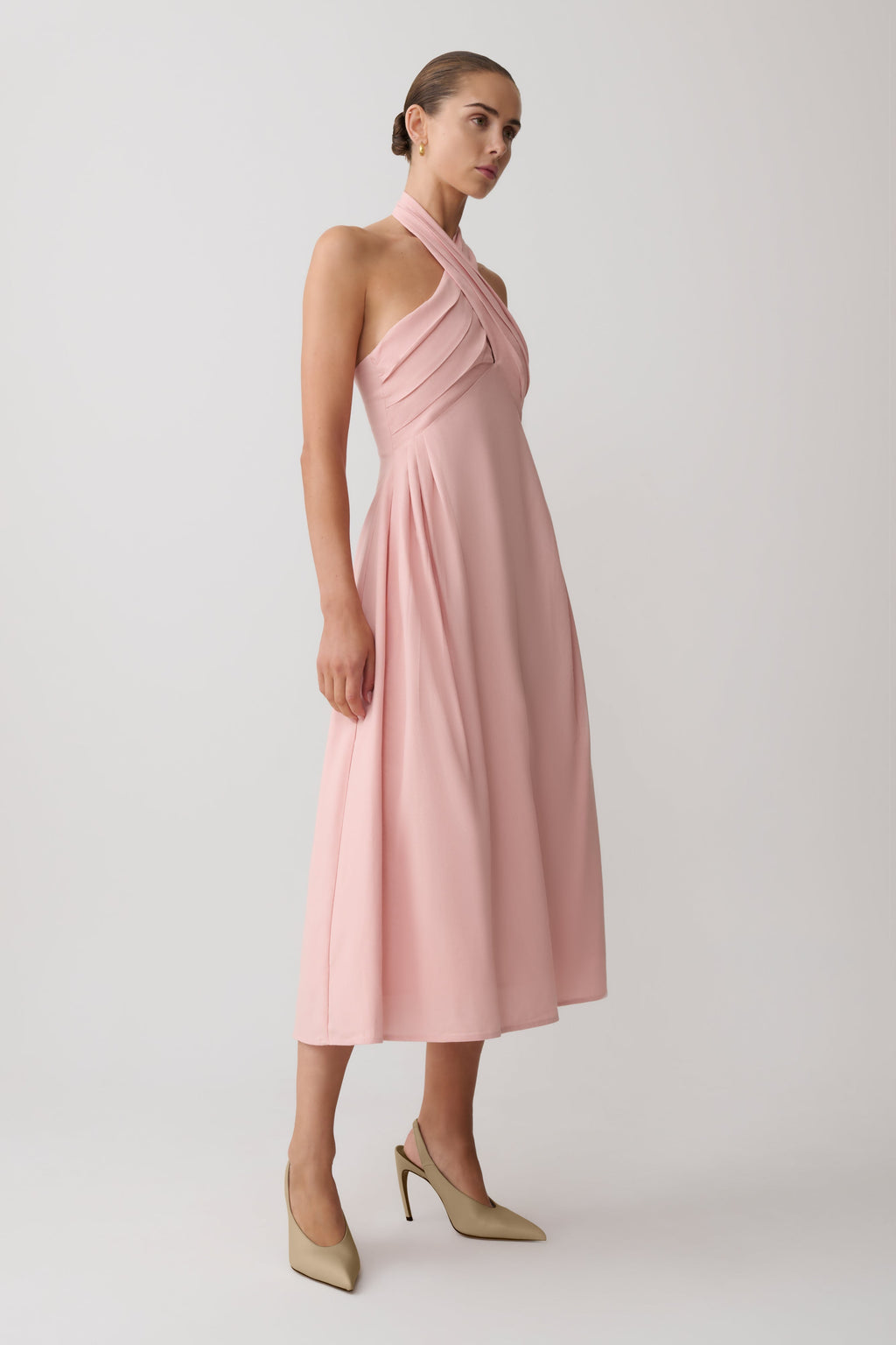 Rosie Linen Halter Midi Dress
