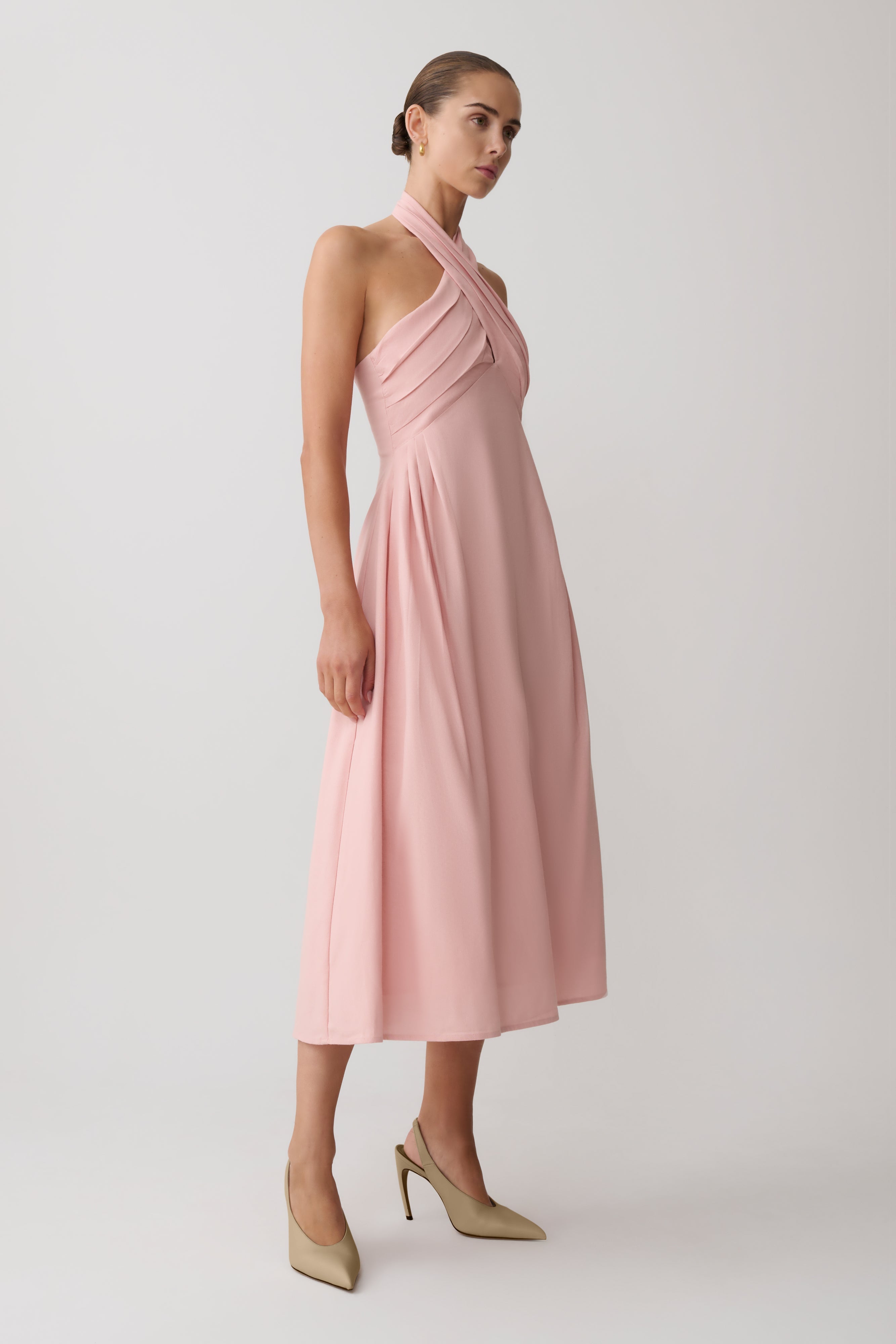 Rosie Linen Halter Midi Dress