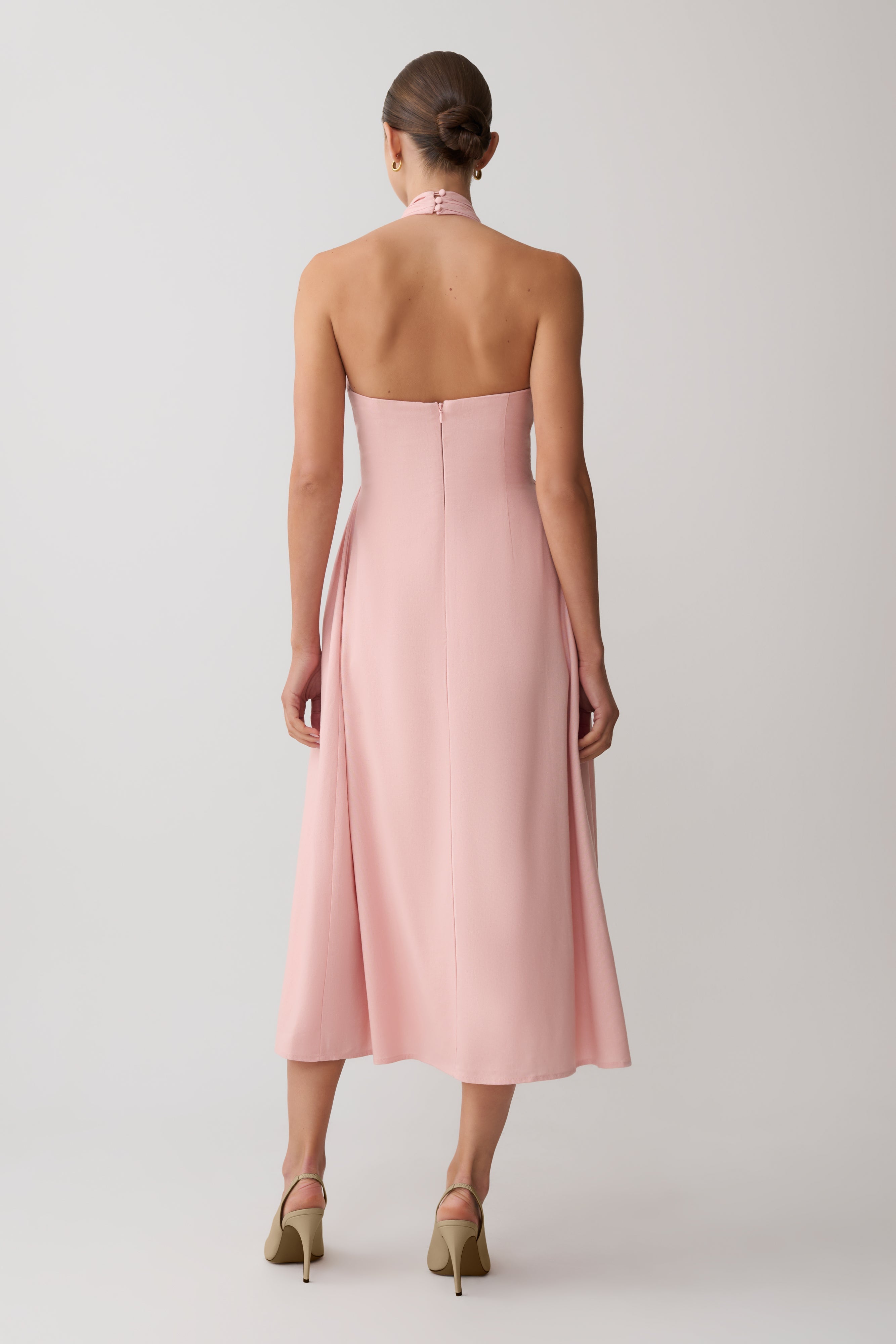 Rosie Linen Halter Midi Dress