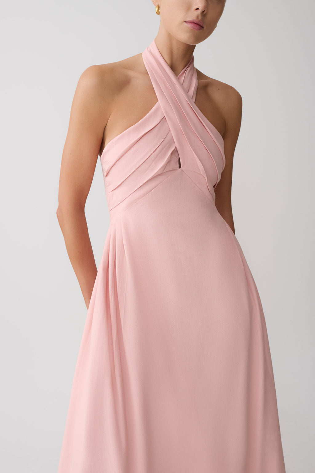 Rosie Linen Halter Midi Dress