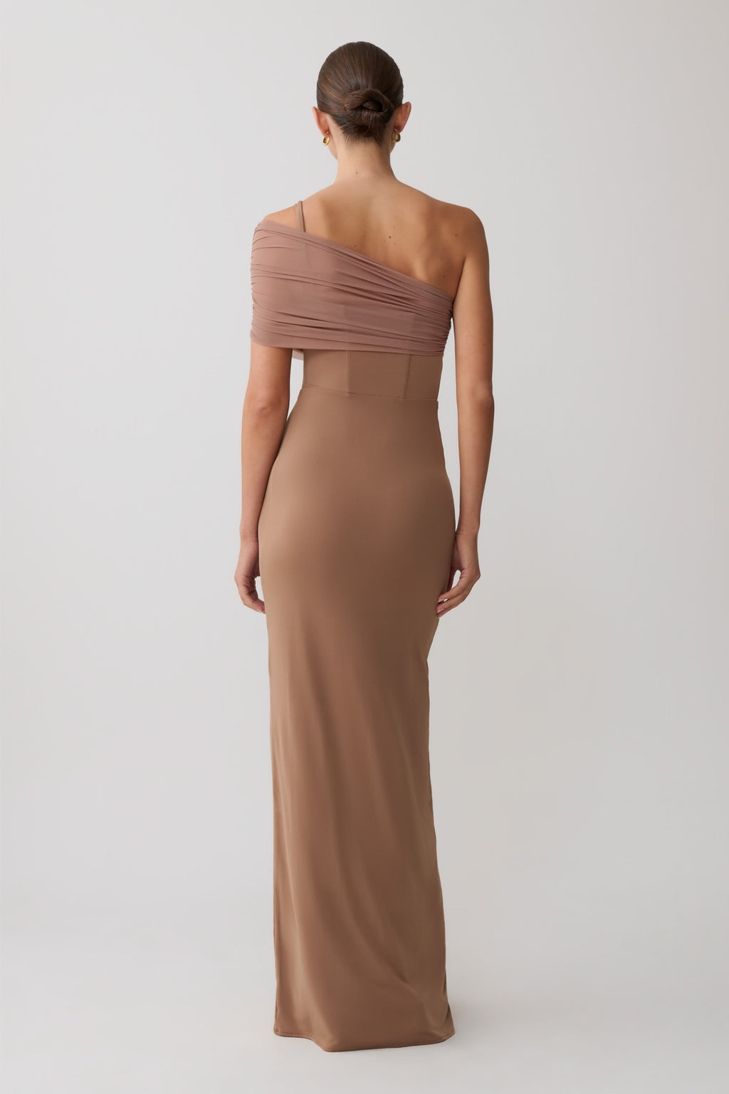 Hanh One Shoulder Mesh Maxi Dress