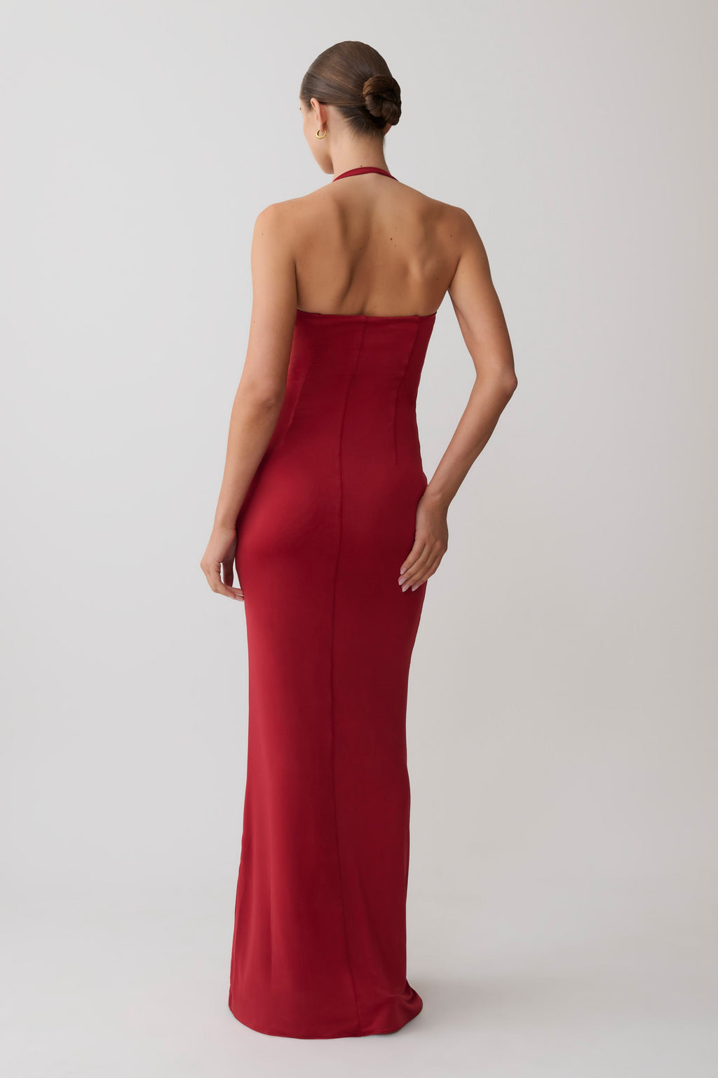 Hoai Gathered Slinky Halter Maxi Dress
