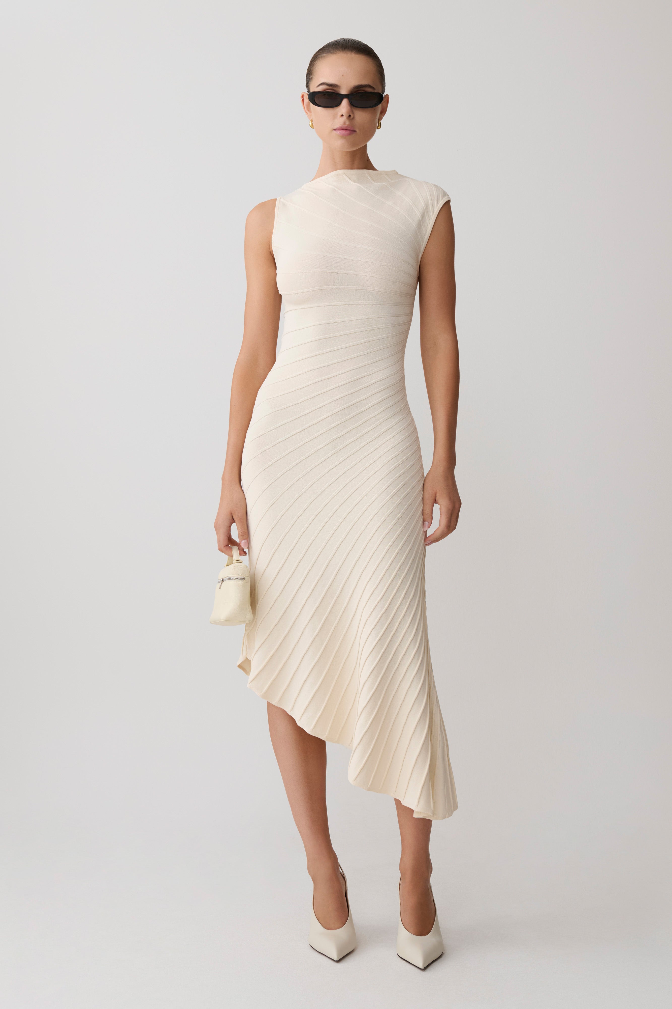Milasandra Pleated Knit Dress