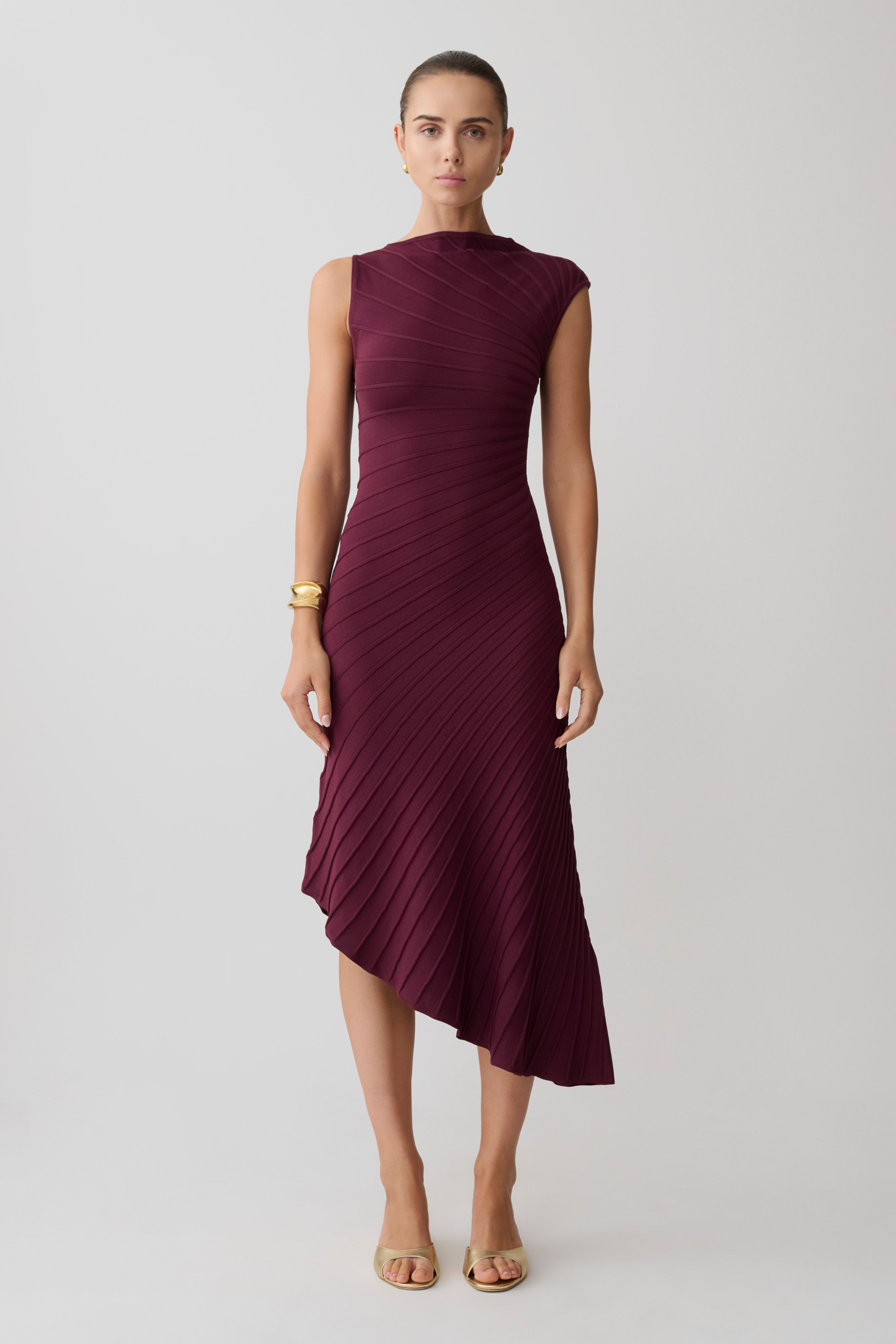 Milasandra Pleated Knit Dress