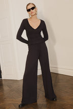 Dewi Wide Leg Modal Trousers in Black – Chic&Drifts