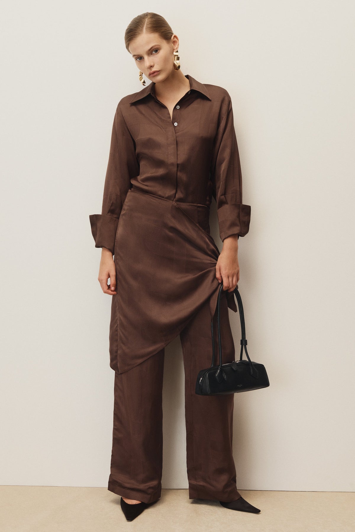 Gia Long Sleeve Satin Shirt in Buttermilk – Chic&Drifts