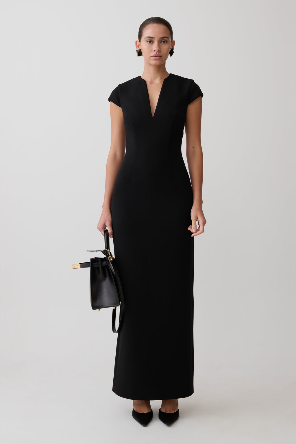Briella V Neck Suiting Maxi Dress