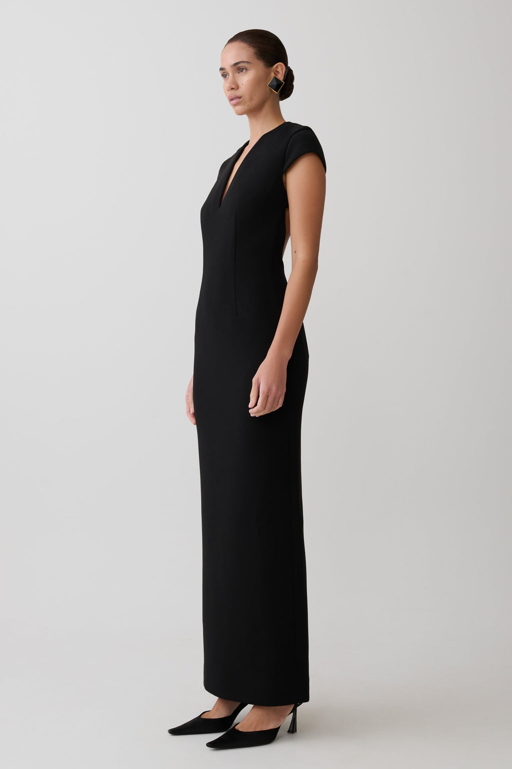 Briella V Neck Suiting Maxi Dress