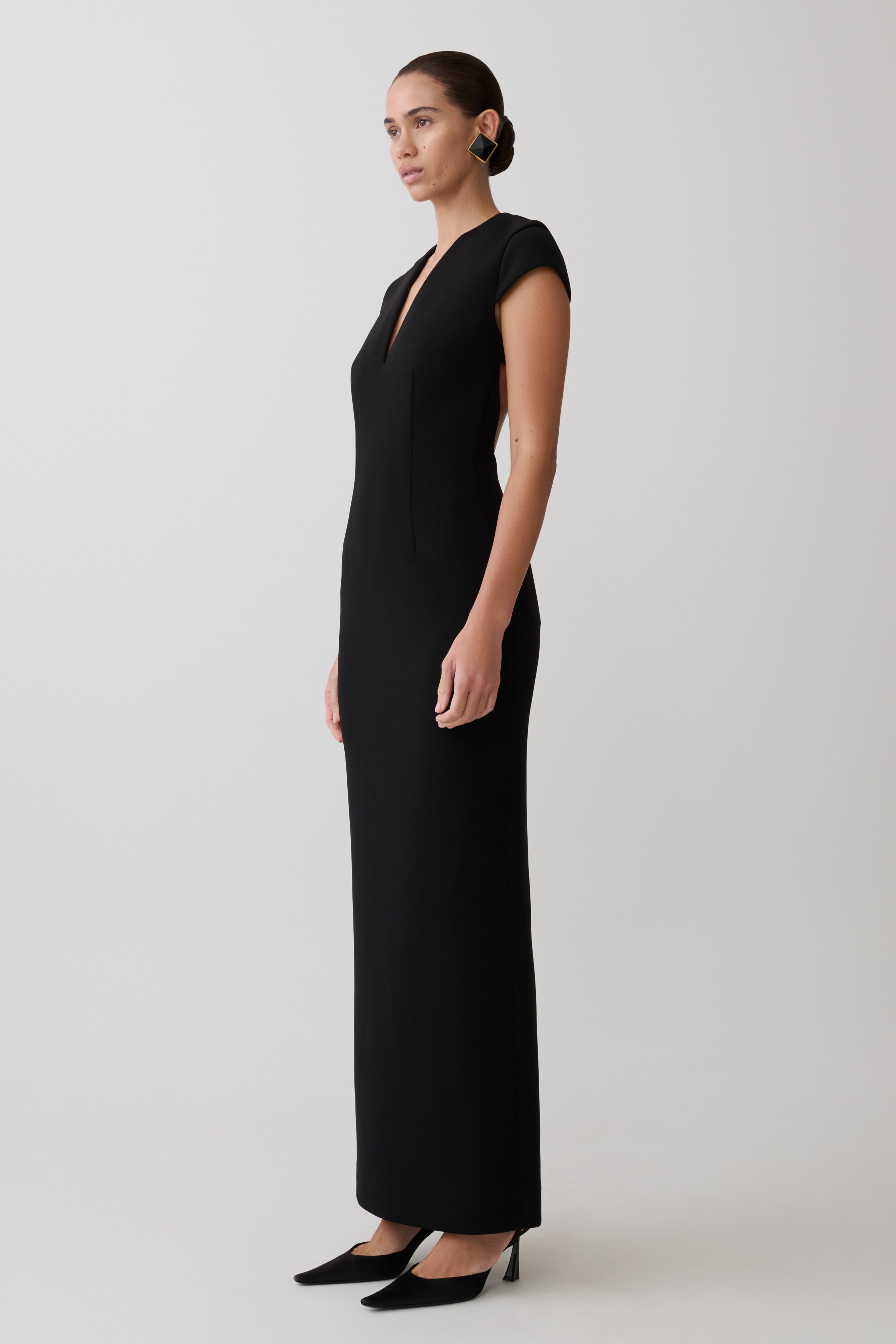 Briella V Neck Suiting Maxi Dress