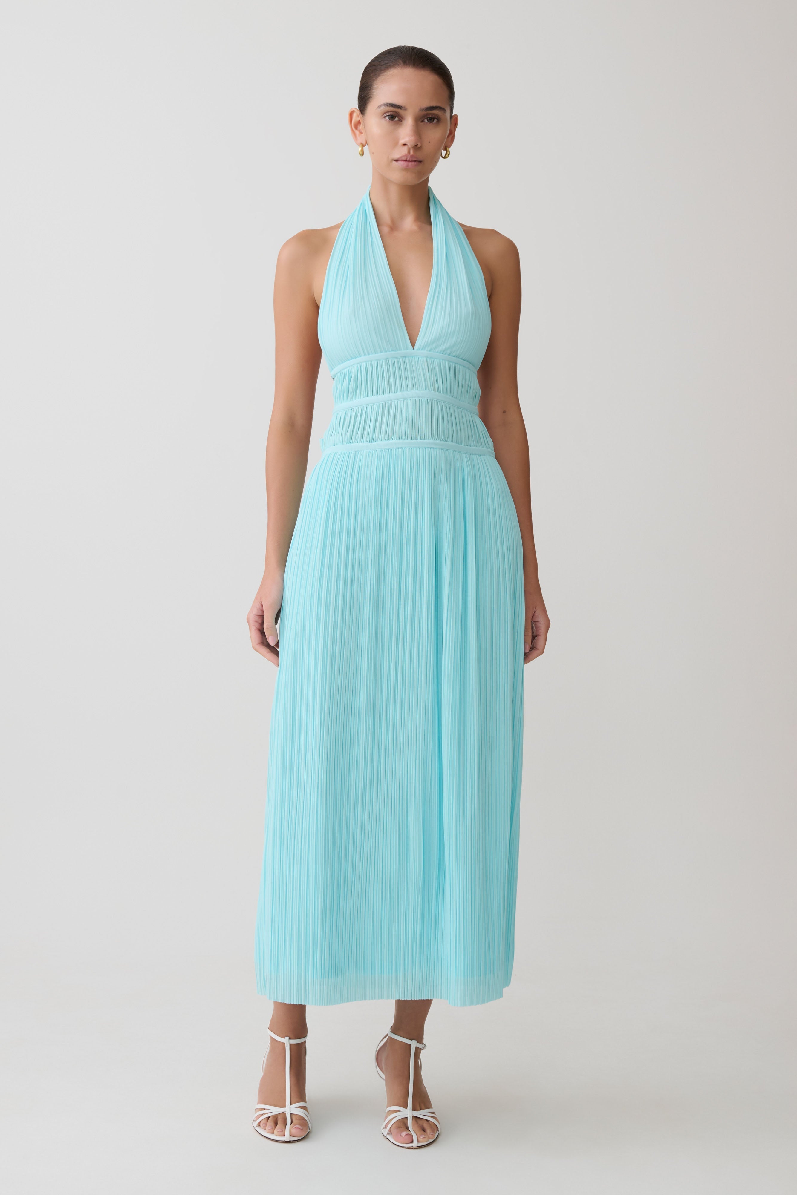 Thien Cowl Halter Midi Dress