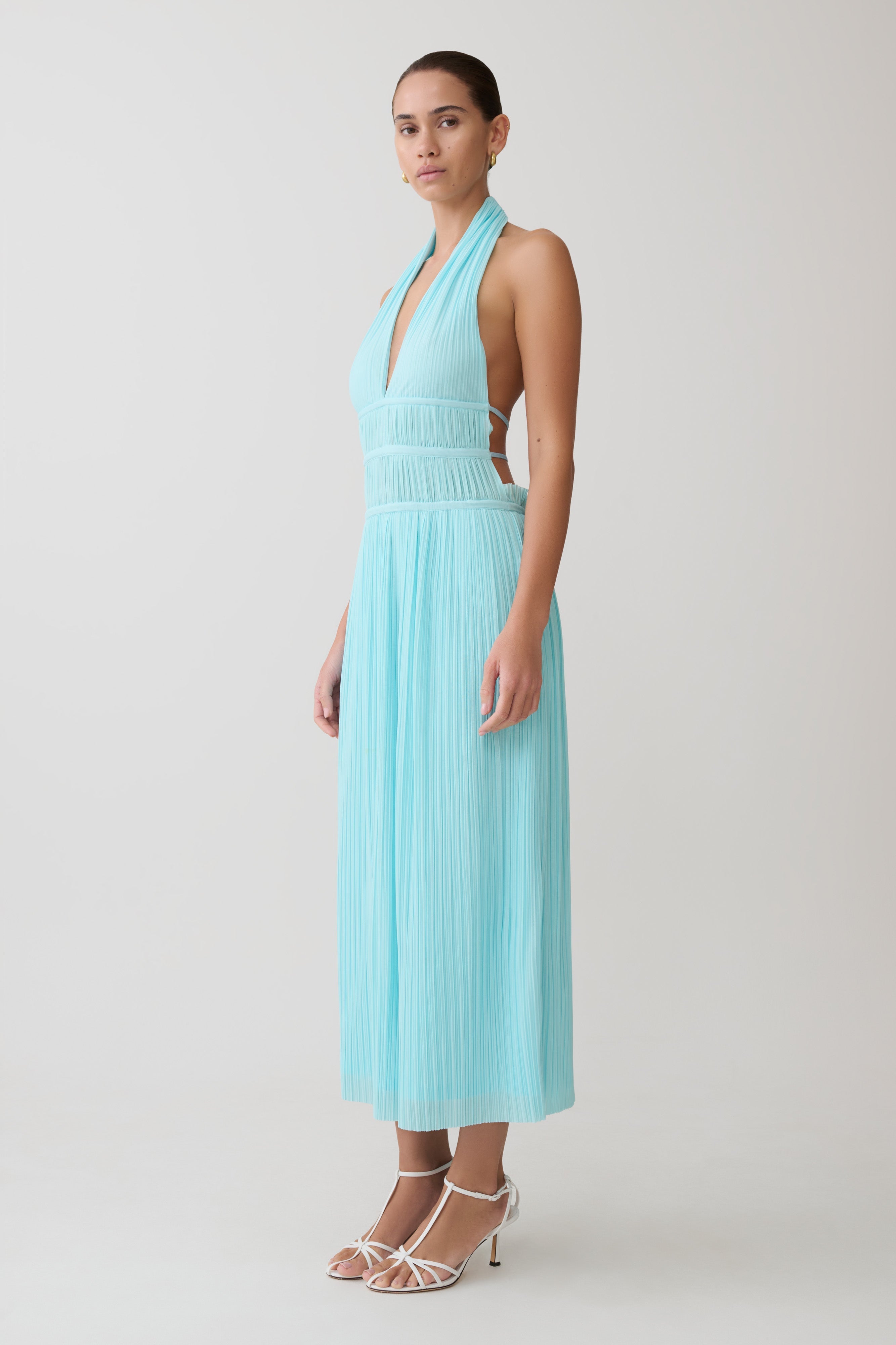 Thien Cowl Halter Midi Dress
