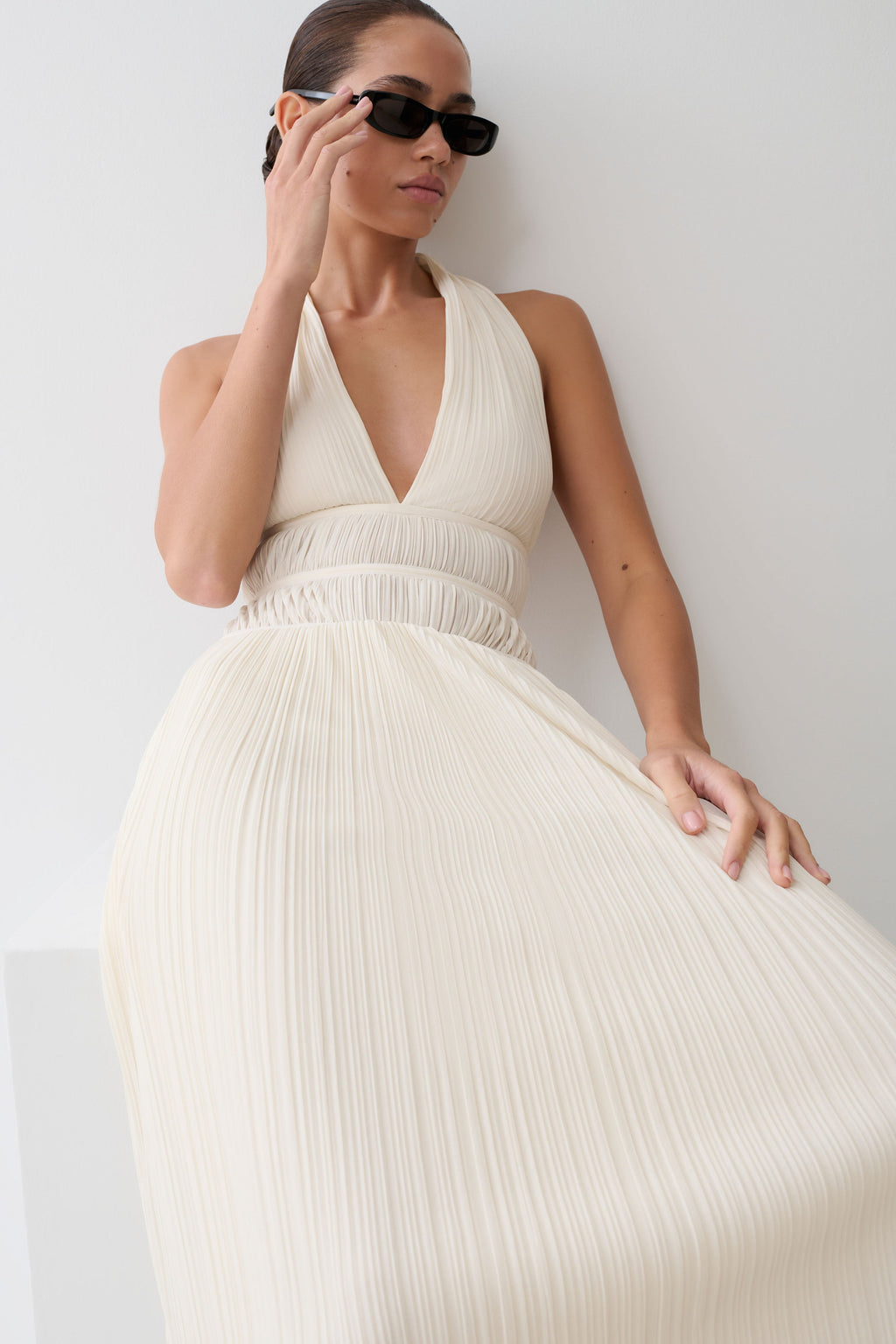 Thien Cowl Halter Midi Dress