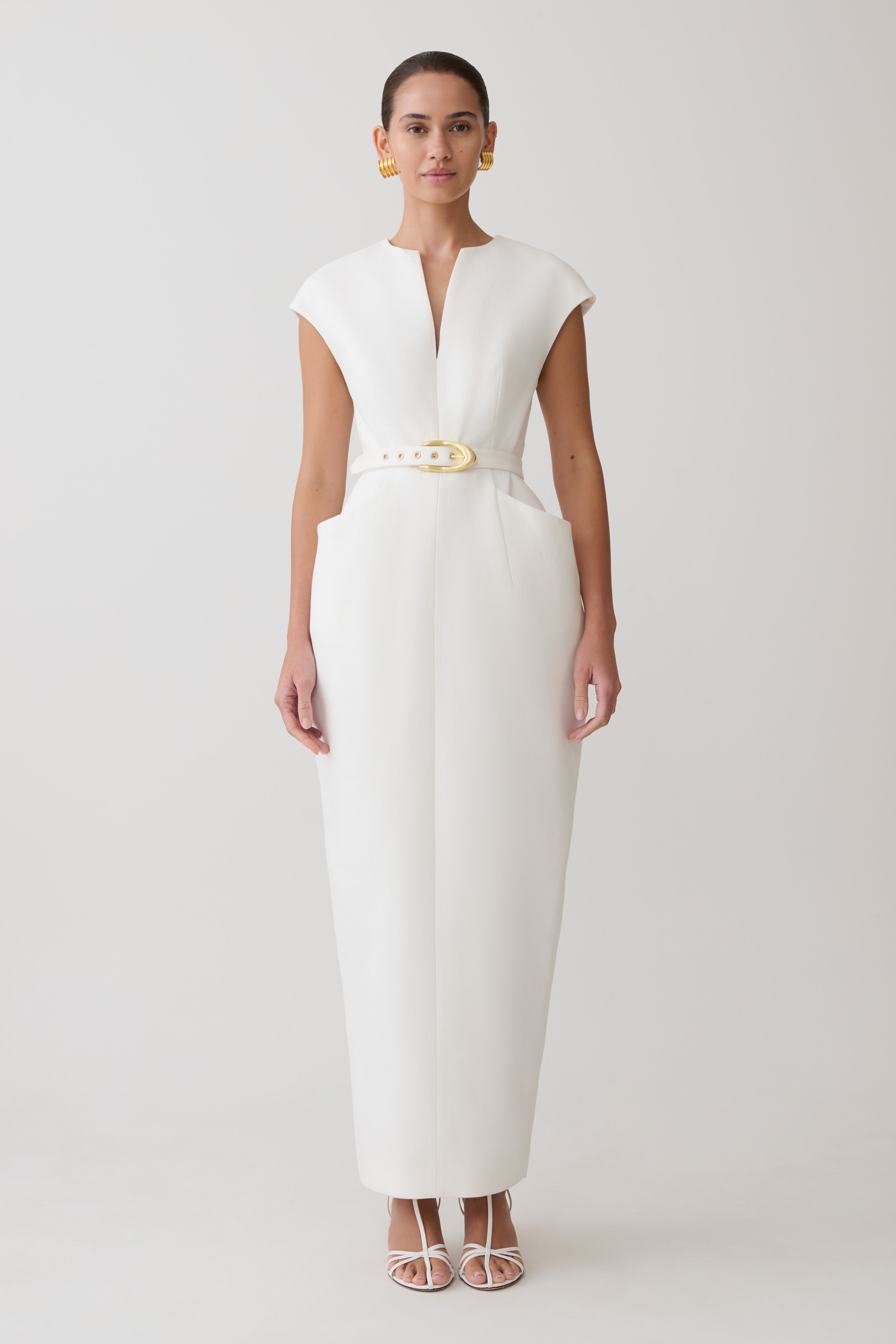 Livia V Neck Linen Maxi Dress
