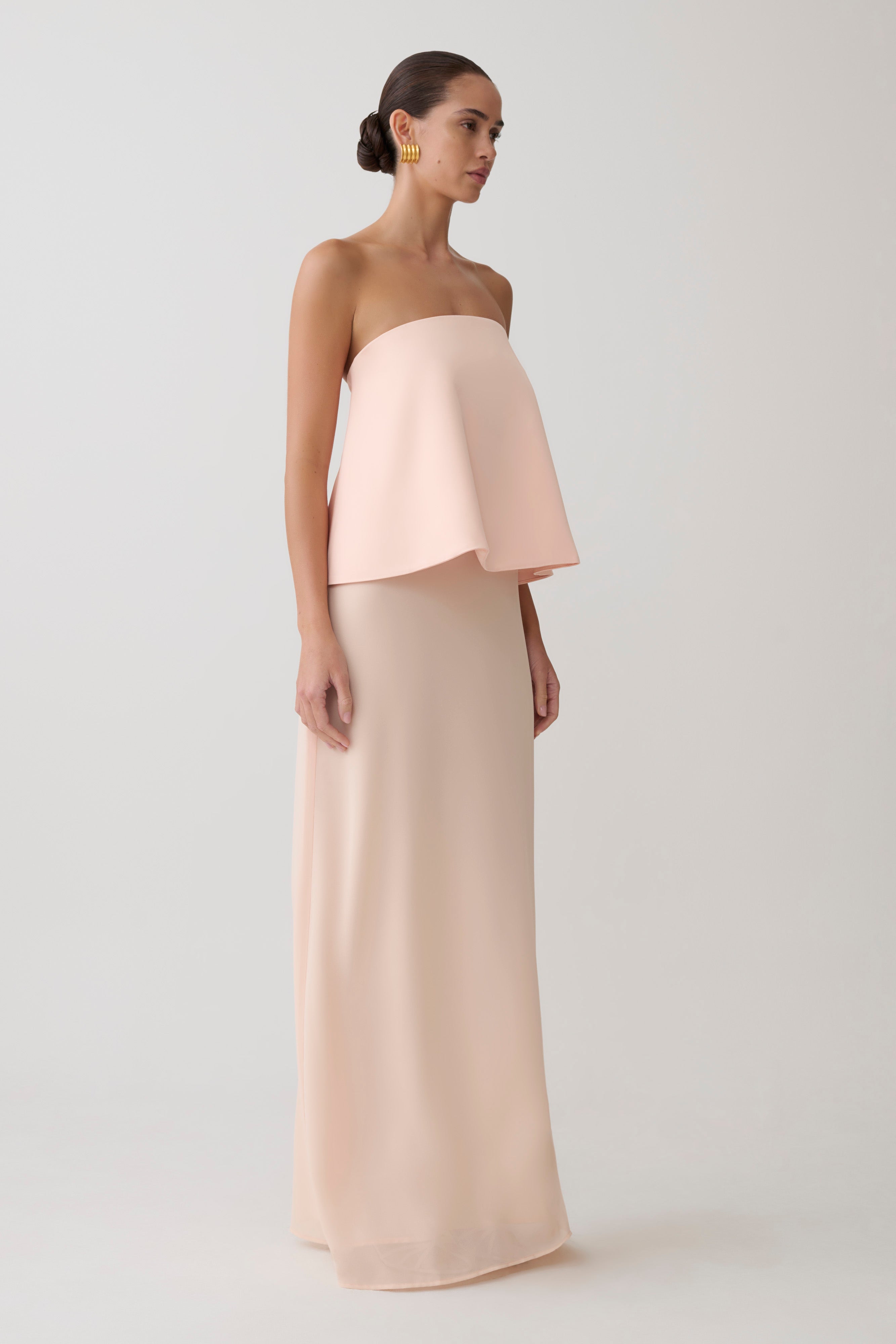 Sophia Satin Strapless Maxi Dress