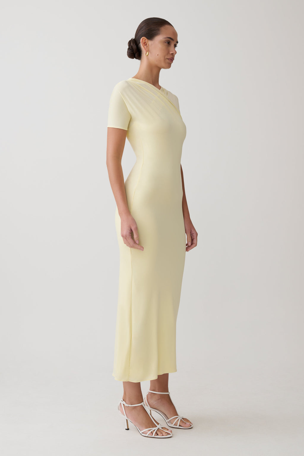 Junie Cross-Over Neck Slinky Maxi Dress