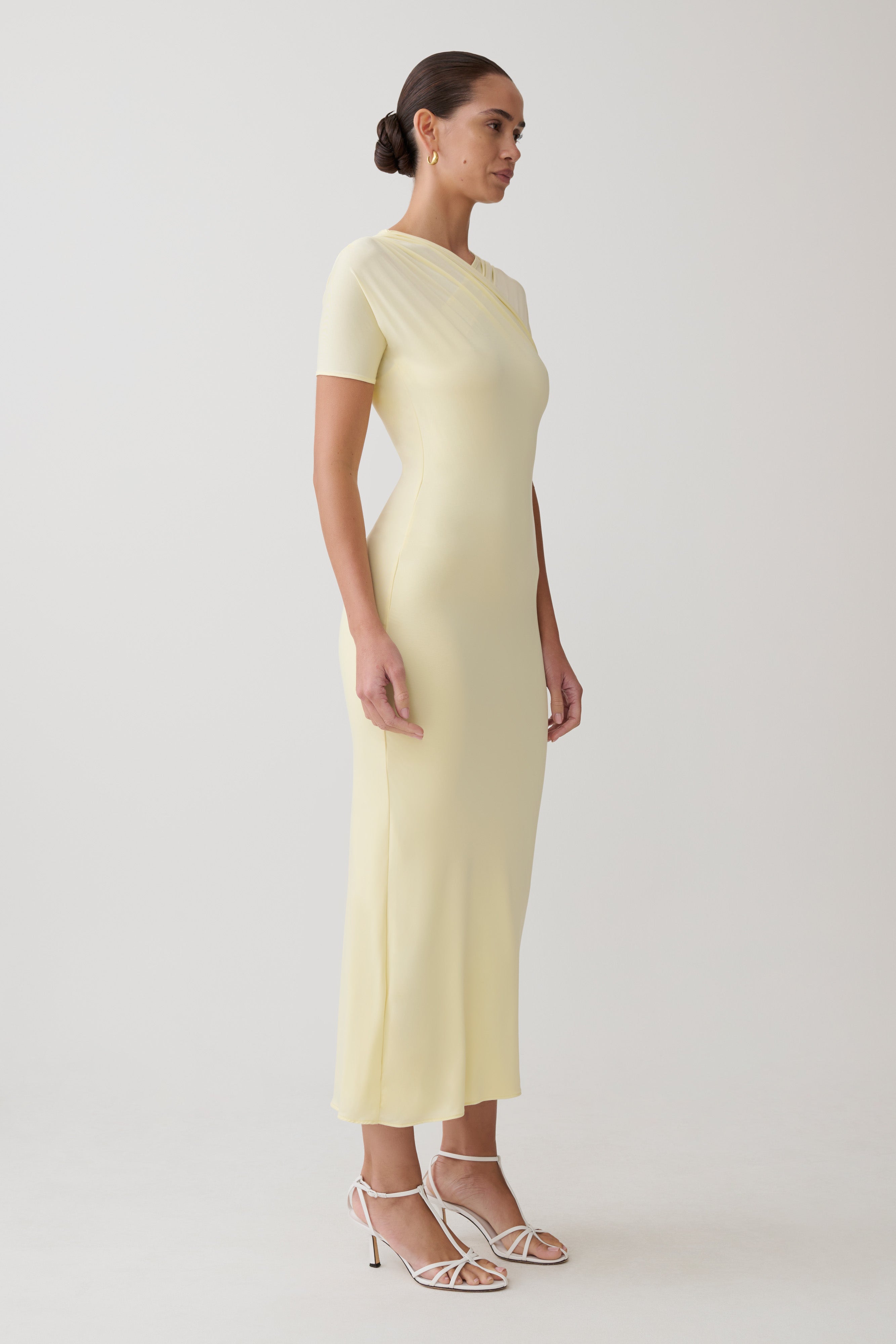 Junie Cross-Over Neck Slinky Maxi Dress