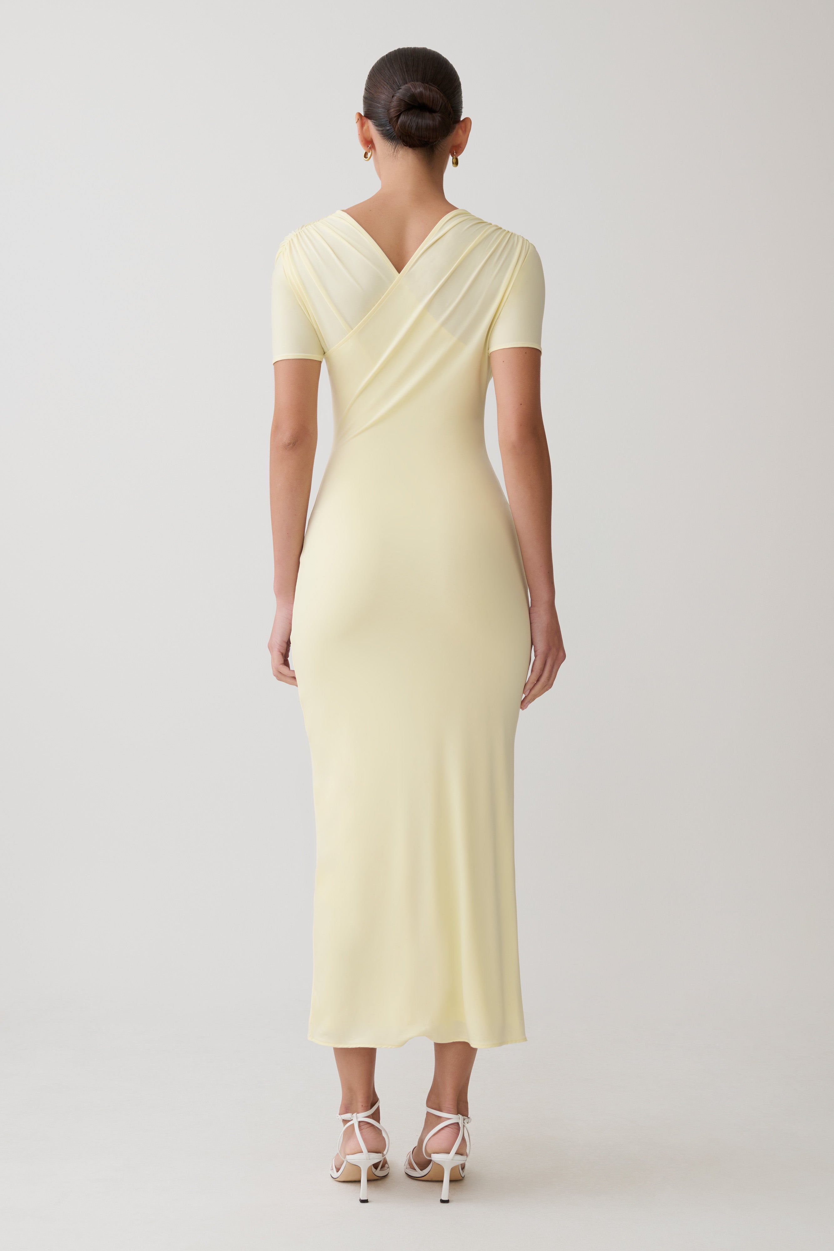 Junie Cross-Over Neck Slinky Maxi Dress