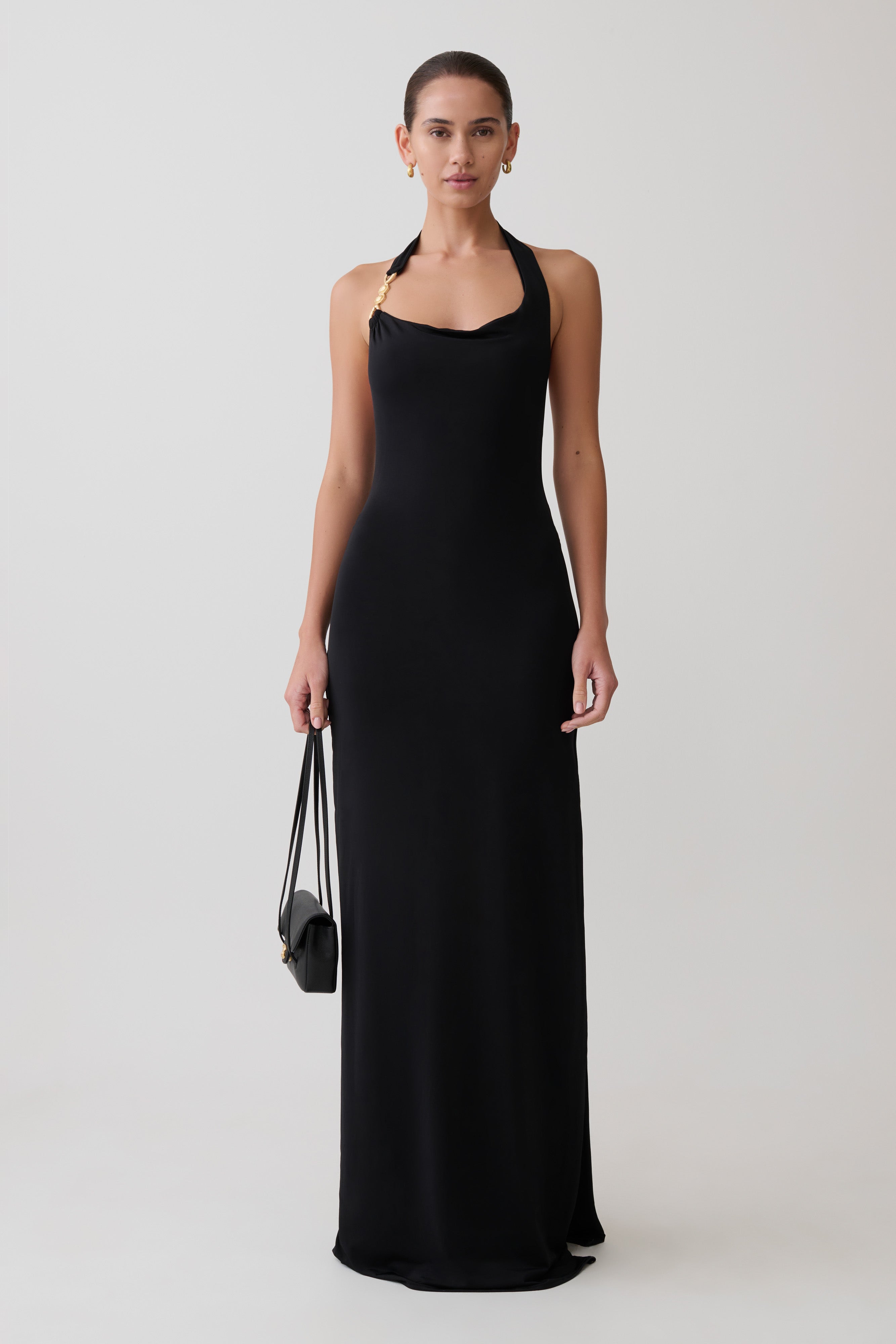 Khanh Slinky Halter Maxi Dress