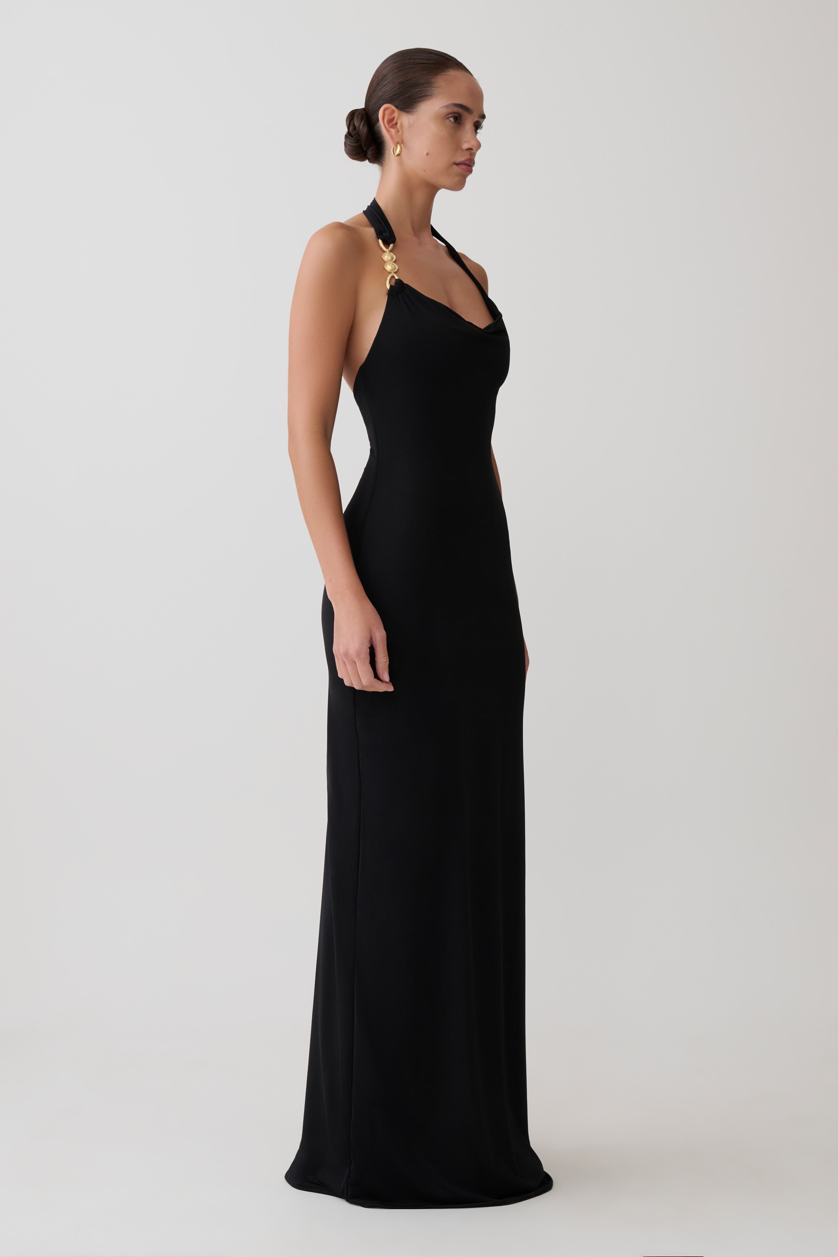 Khanh Slinky Halter Maxi Dress