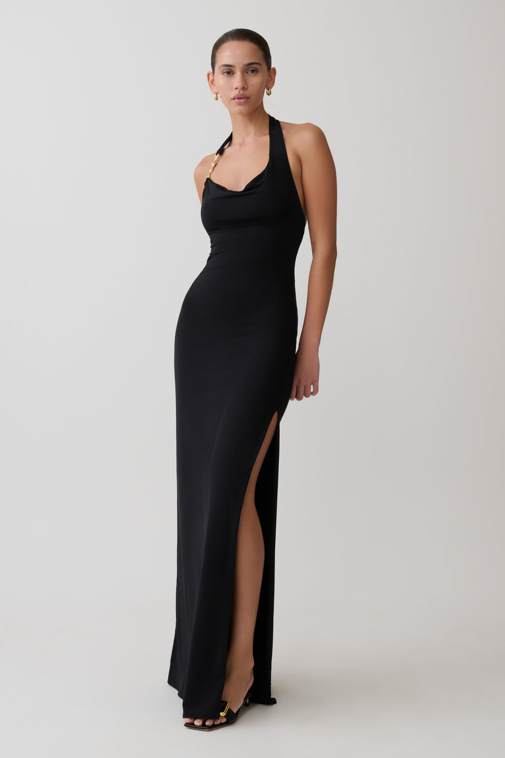 Khanh Slinky Halter Maxi Dress