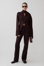 Lara Knit Cardigan With Scarf in Chocolate – Chic&Drifts