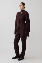 Lara Knit Cardigan With Scarf in Chocolate – Chic&Drifts