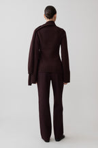 Lara Knit Cardigan With Scarf in Chocolate – Chic&Drifts