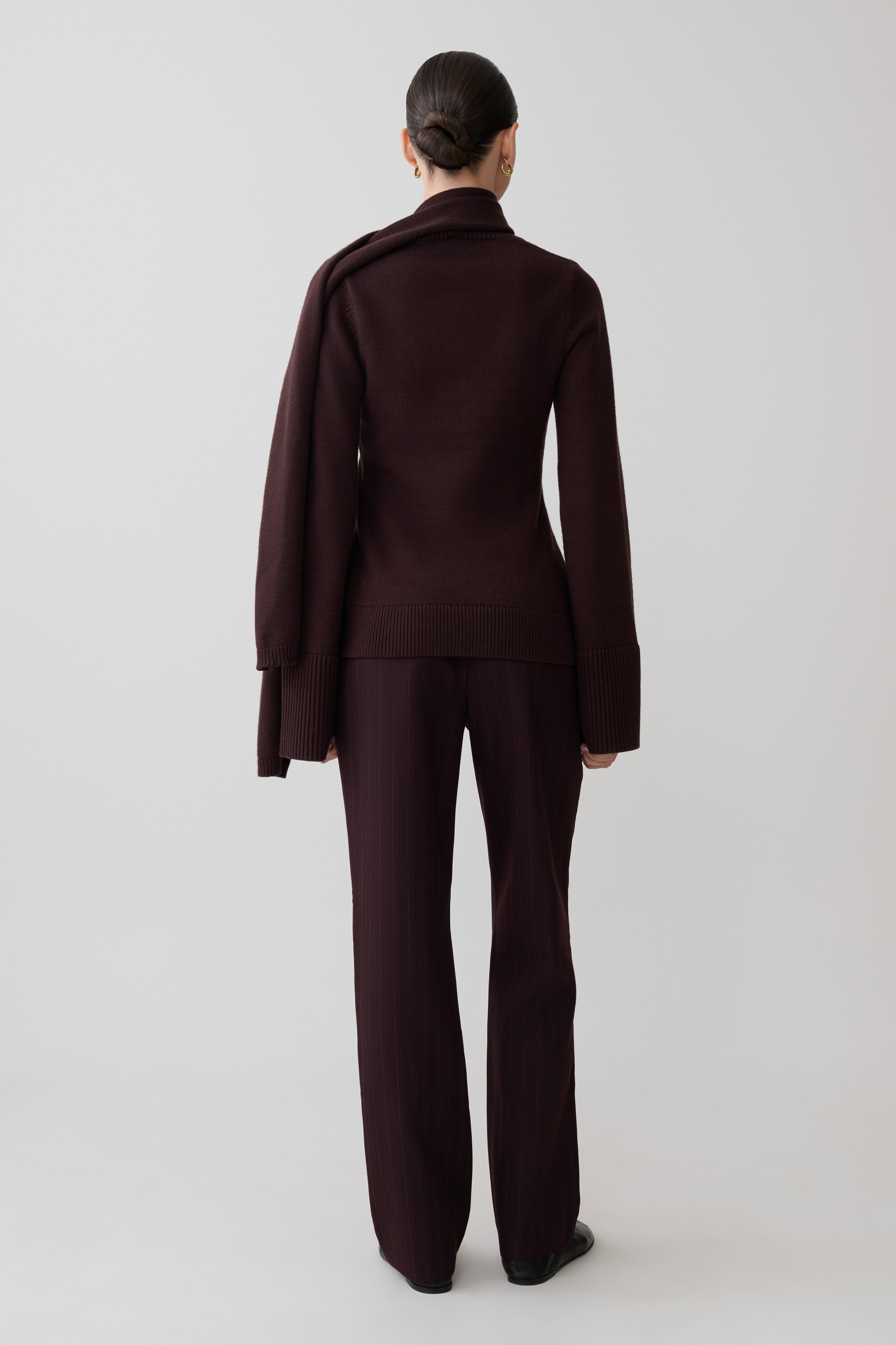 Lara Knit Cardigan With Scarf in Chocolate – Chic&Drifts
