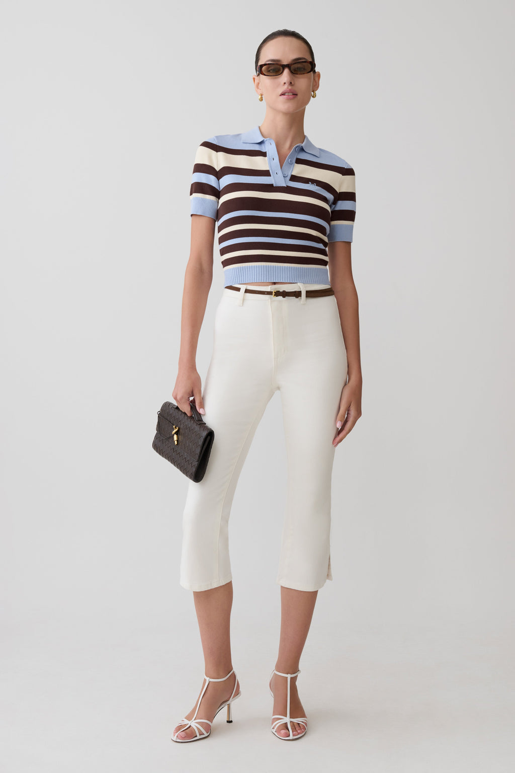 Mary Denim Capris in White – Chic&Drifts