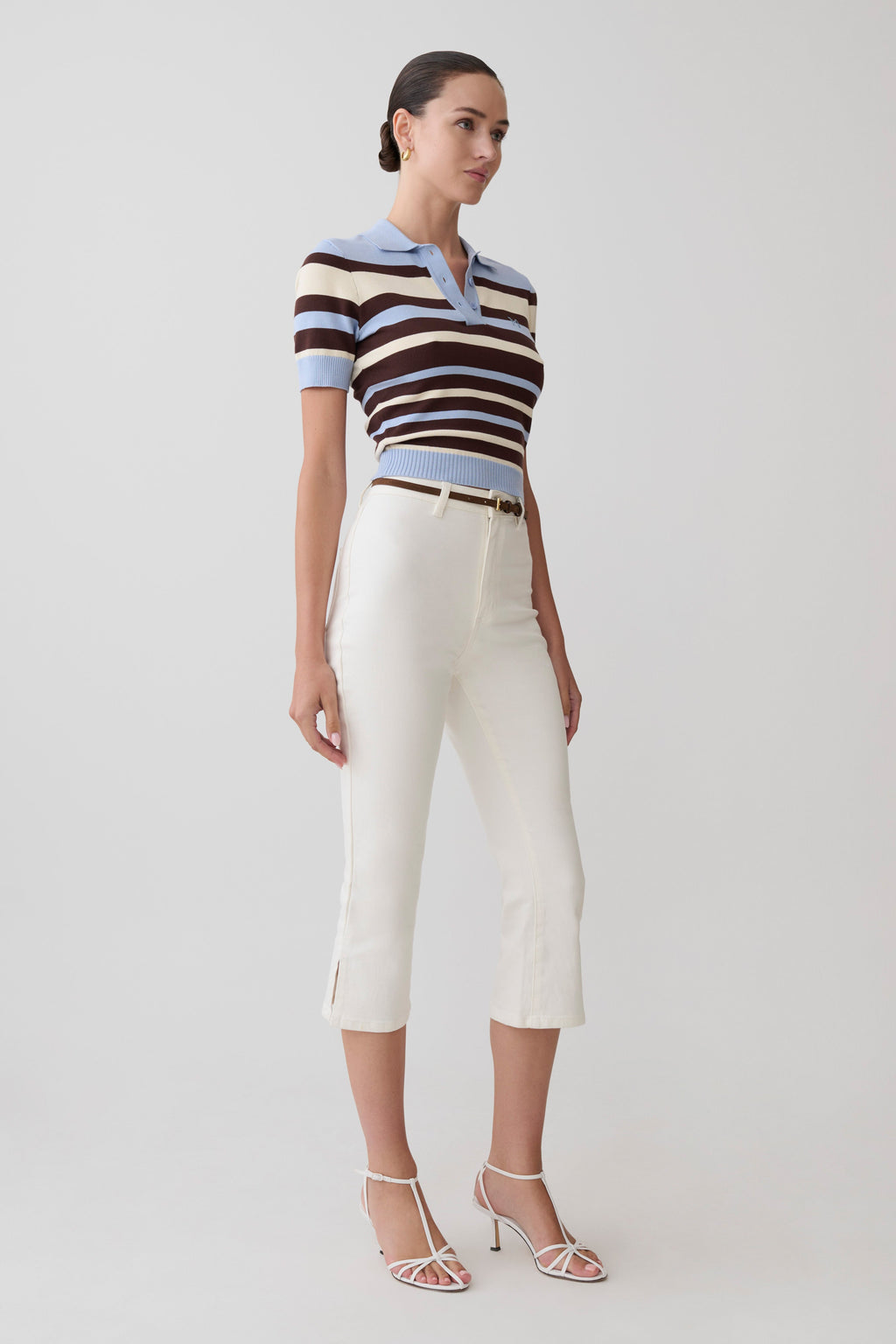 Mary Denim Capris in White – Chic&Drifts